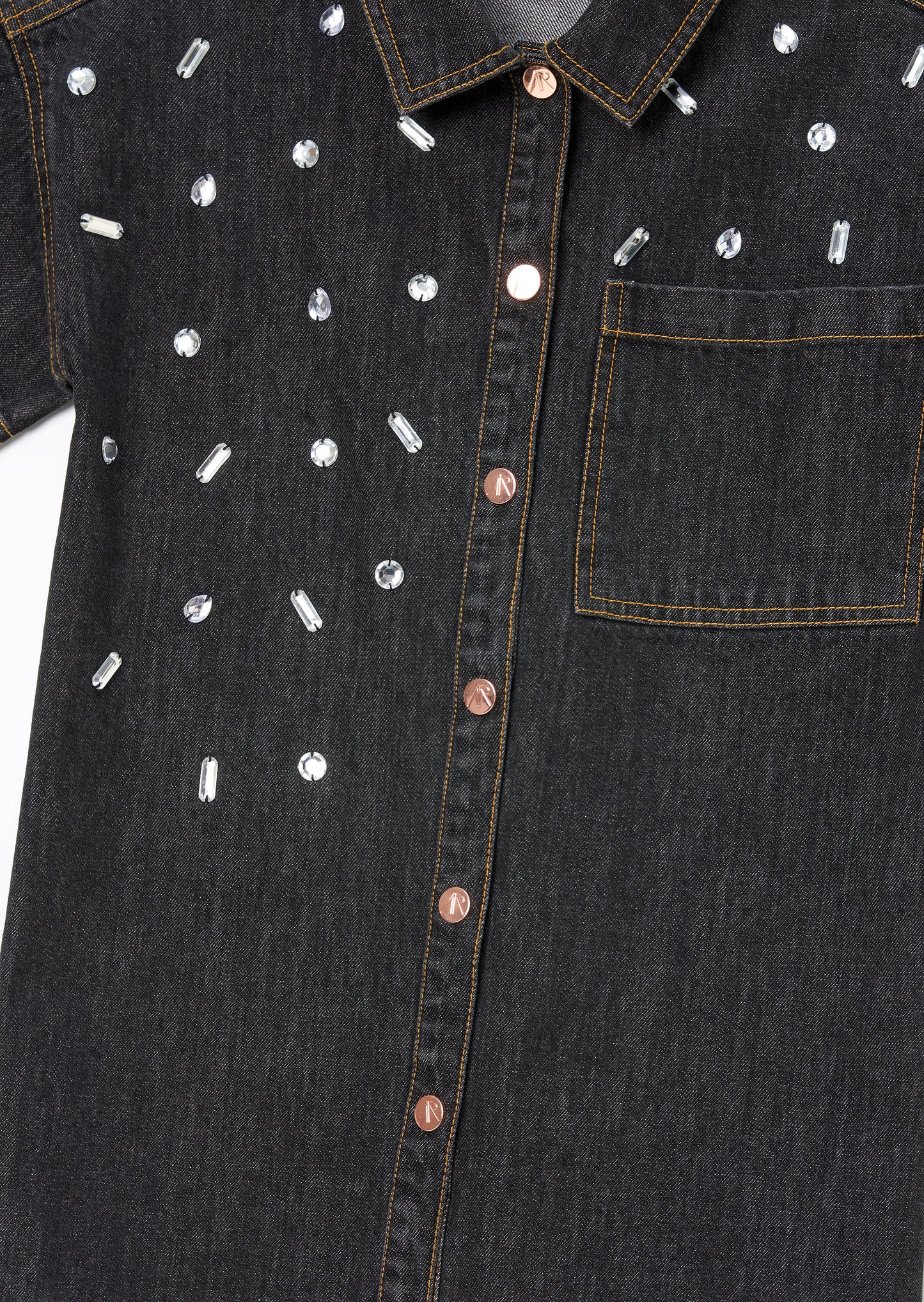 Zeta Gem Embellished Denim Dress