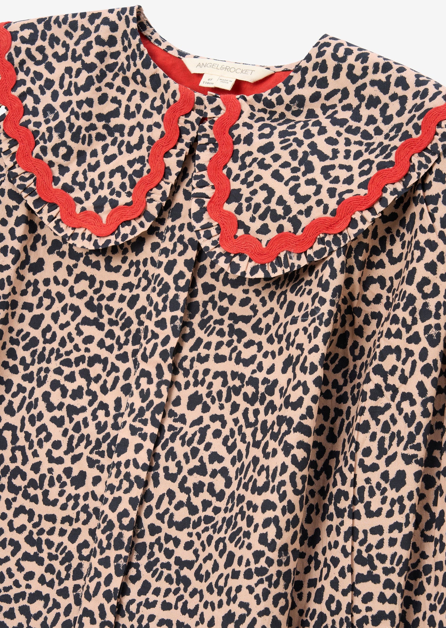 Elle Leopard Frill Collar Blouse