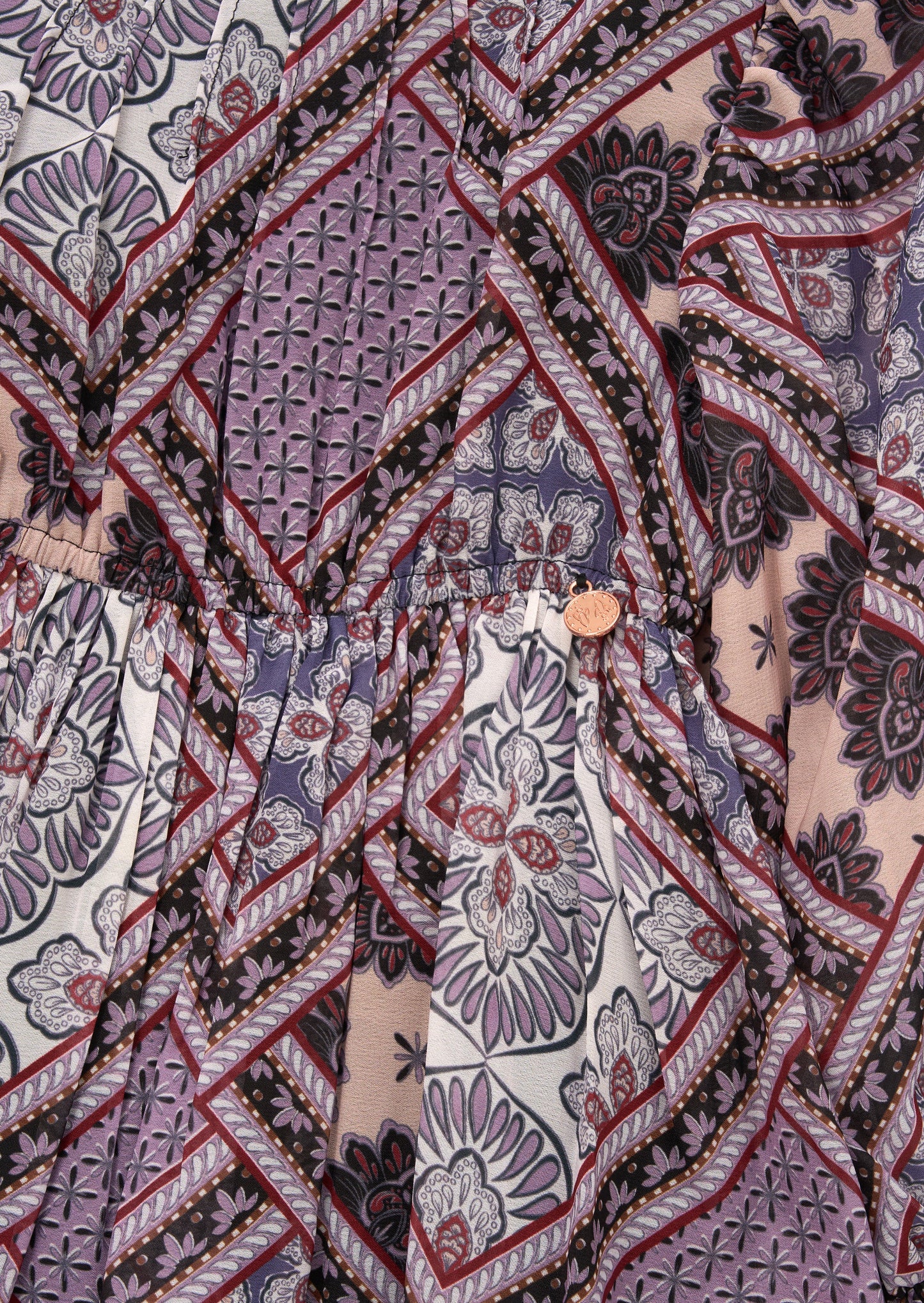 Adrienne Balloon Sleeve Boho Print Dress