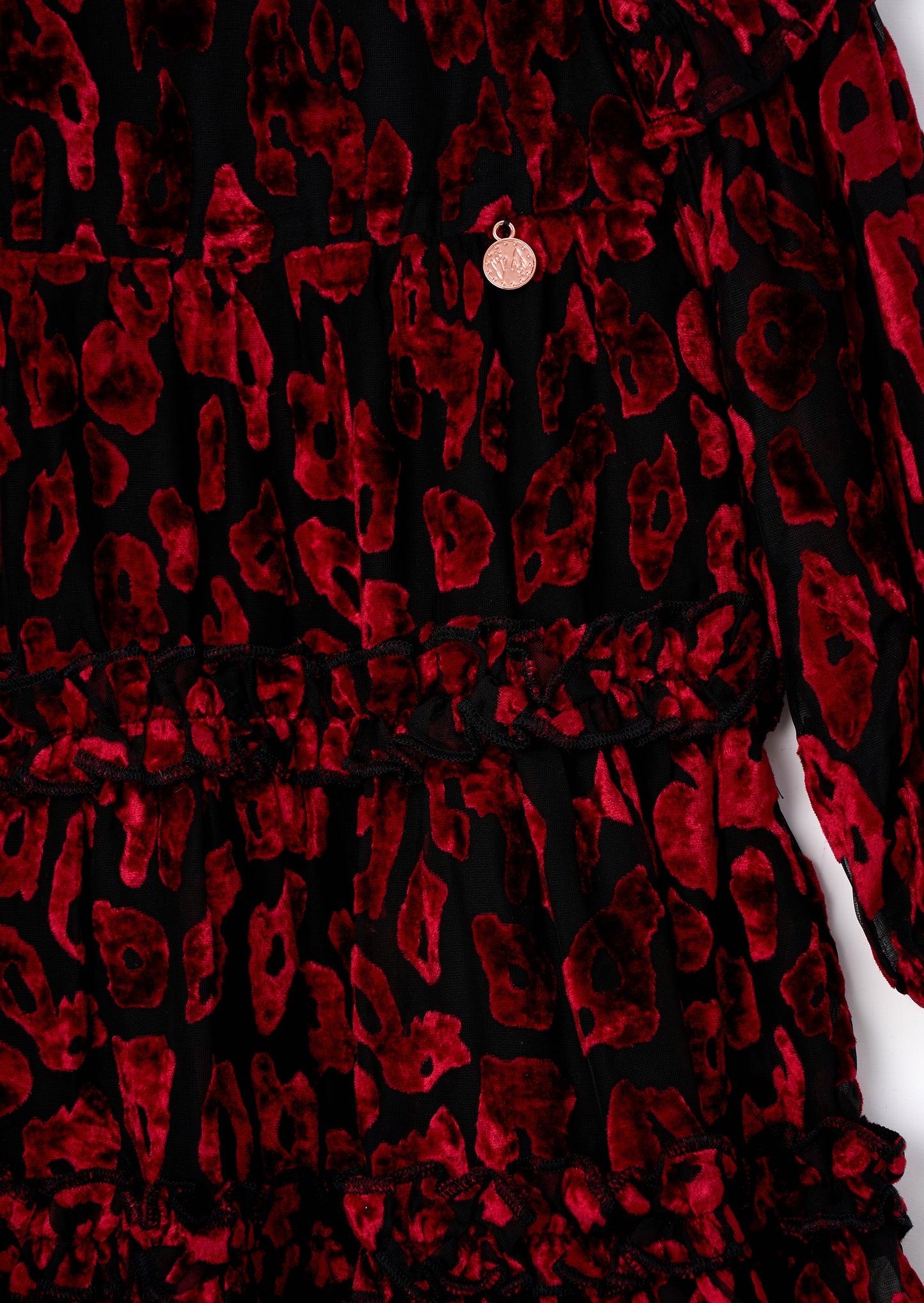 Poppy Devore Velvet Tiered Dress