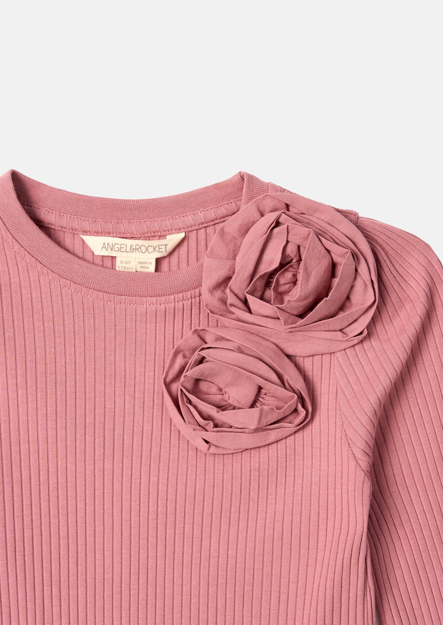 Lizzy Corsage Rib Ls Top