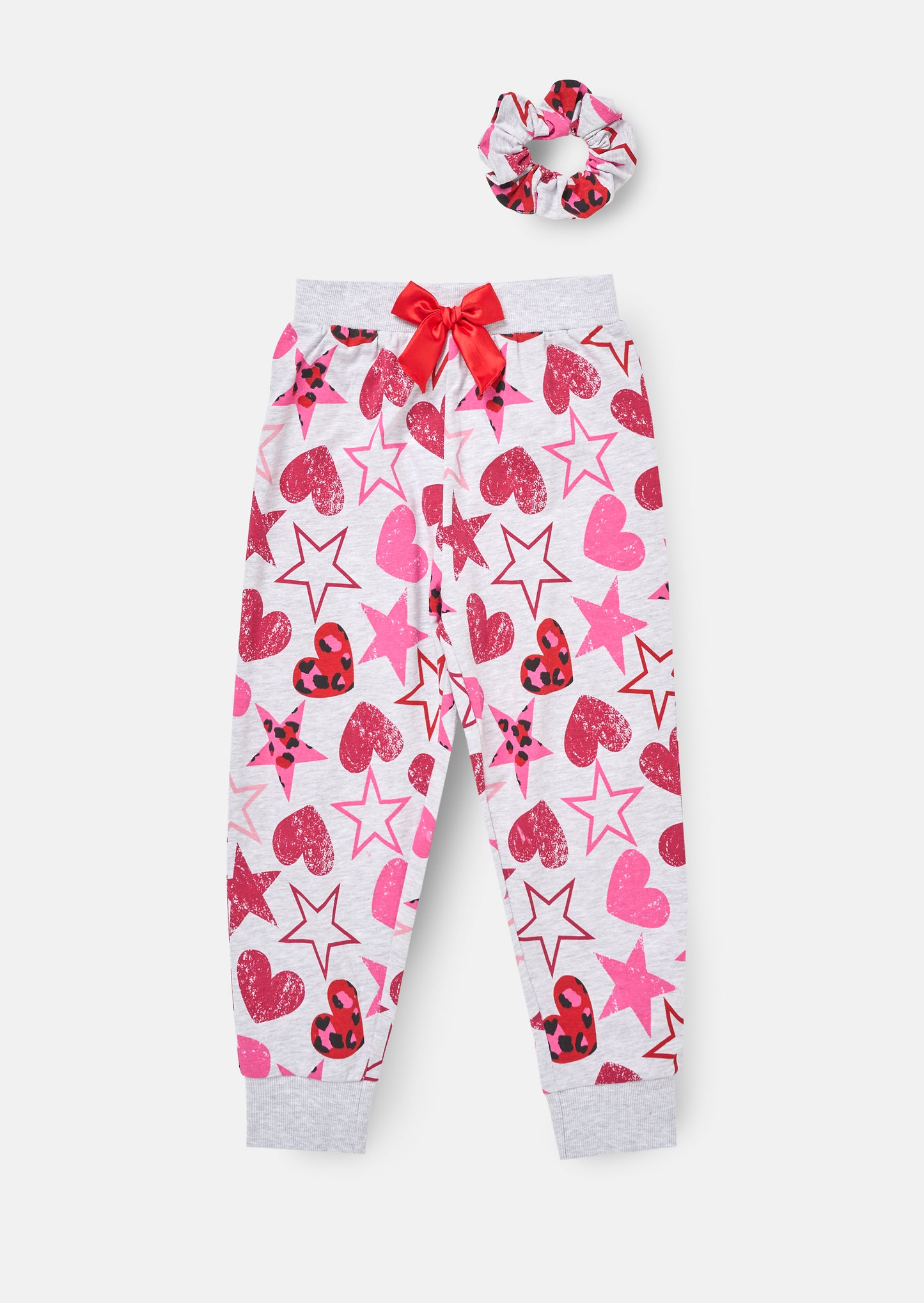 Stella Grey Heart and Star Leopard Pjs
