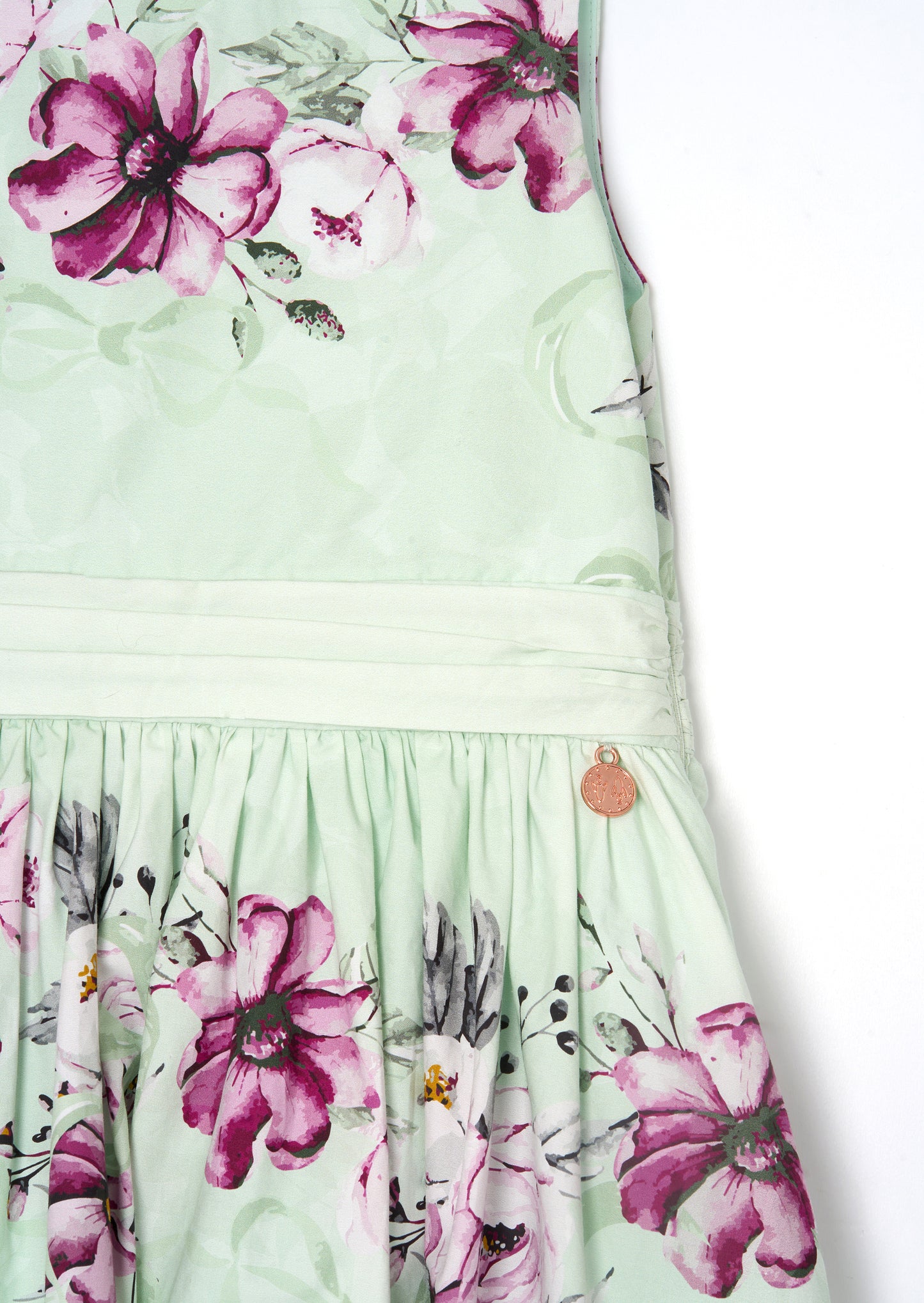 Elisa Mint Print Bow Back Dress