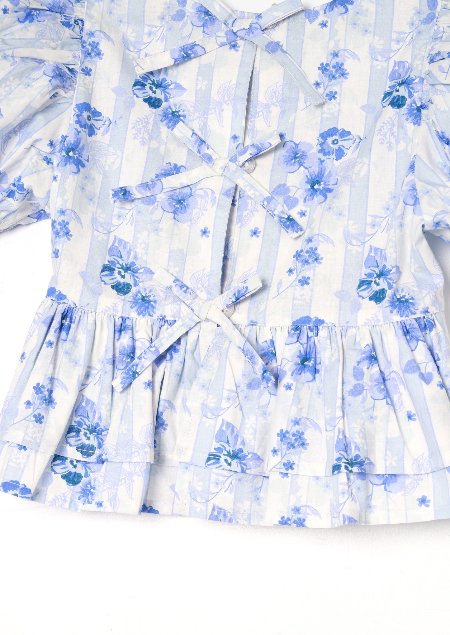 Pia Floral Tie Detail Peplum Top
