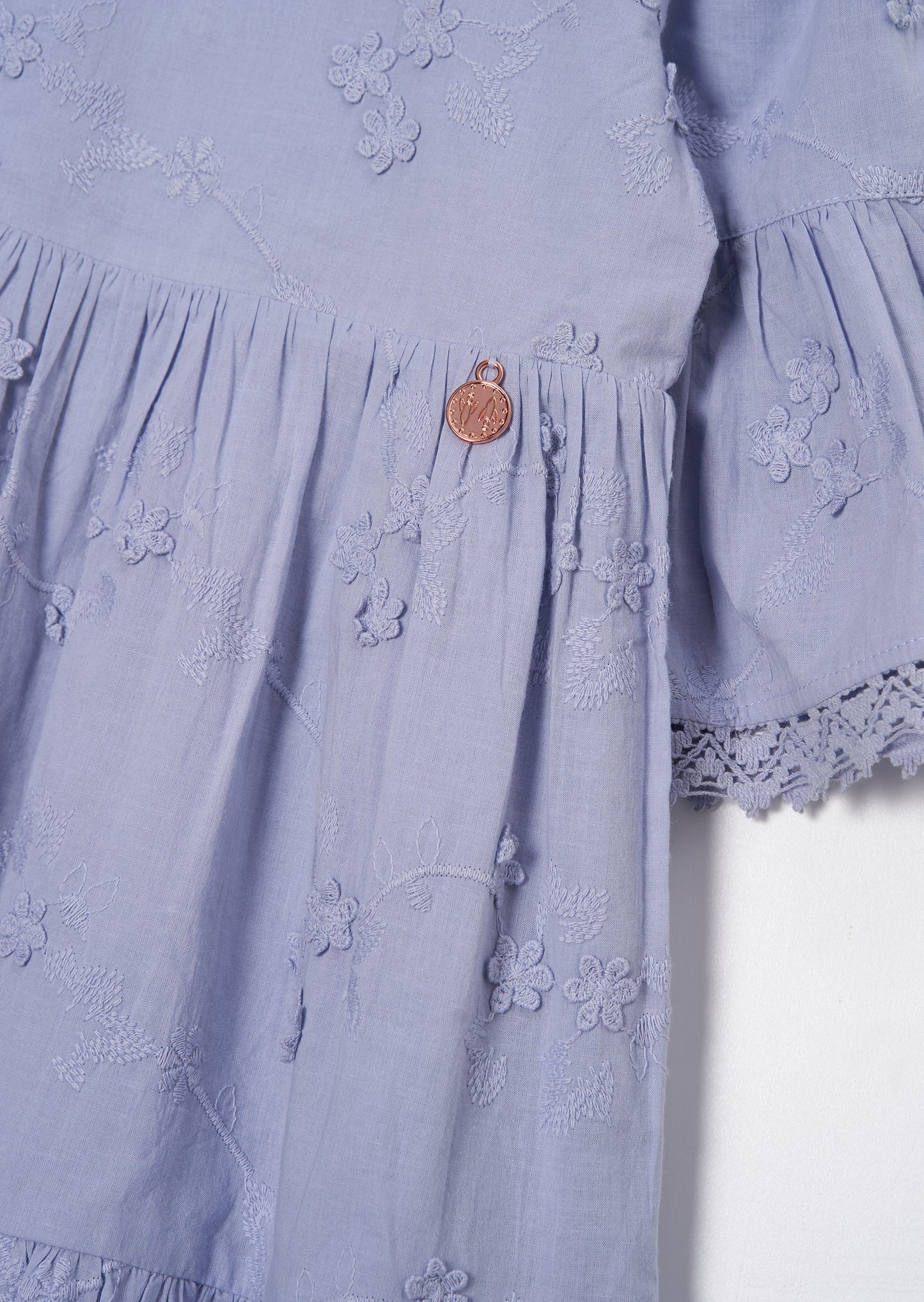 Natalia Blue 3D Flower Dress