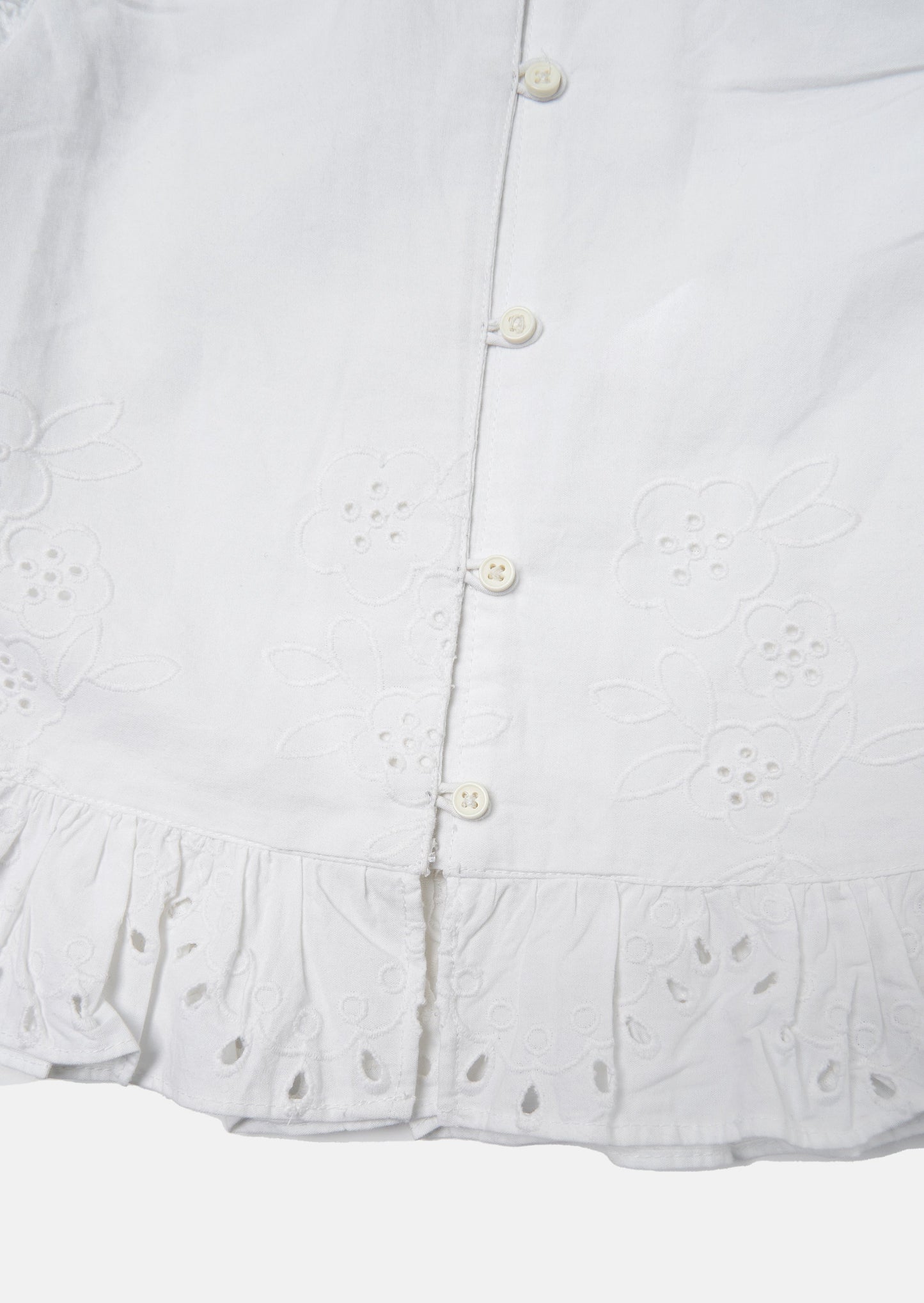 Eden White Broderie Woven Top