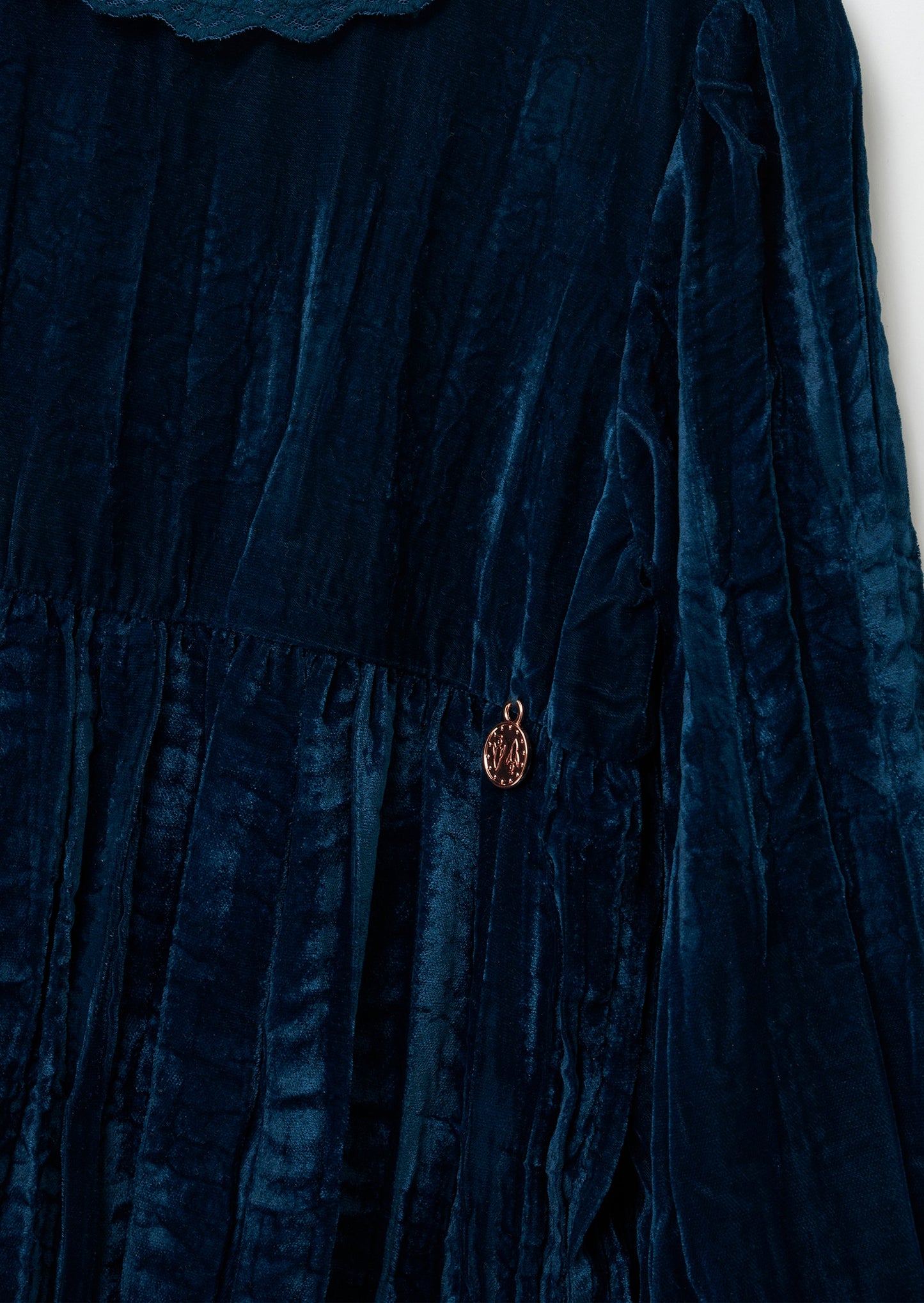 Mia Crushed Velvet Lace Collar Dress