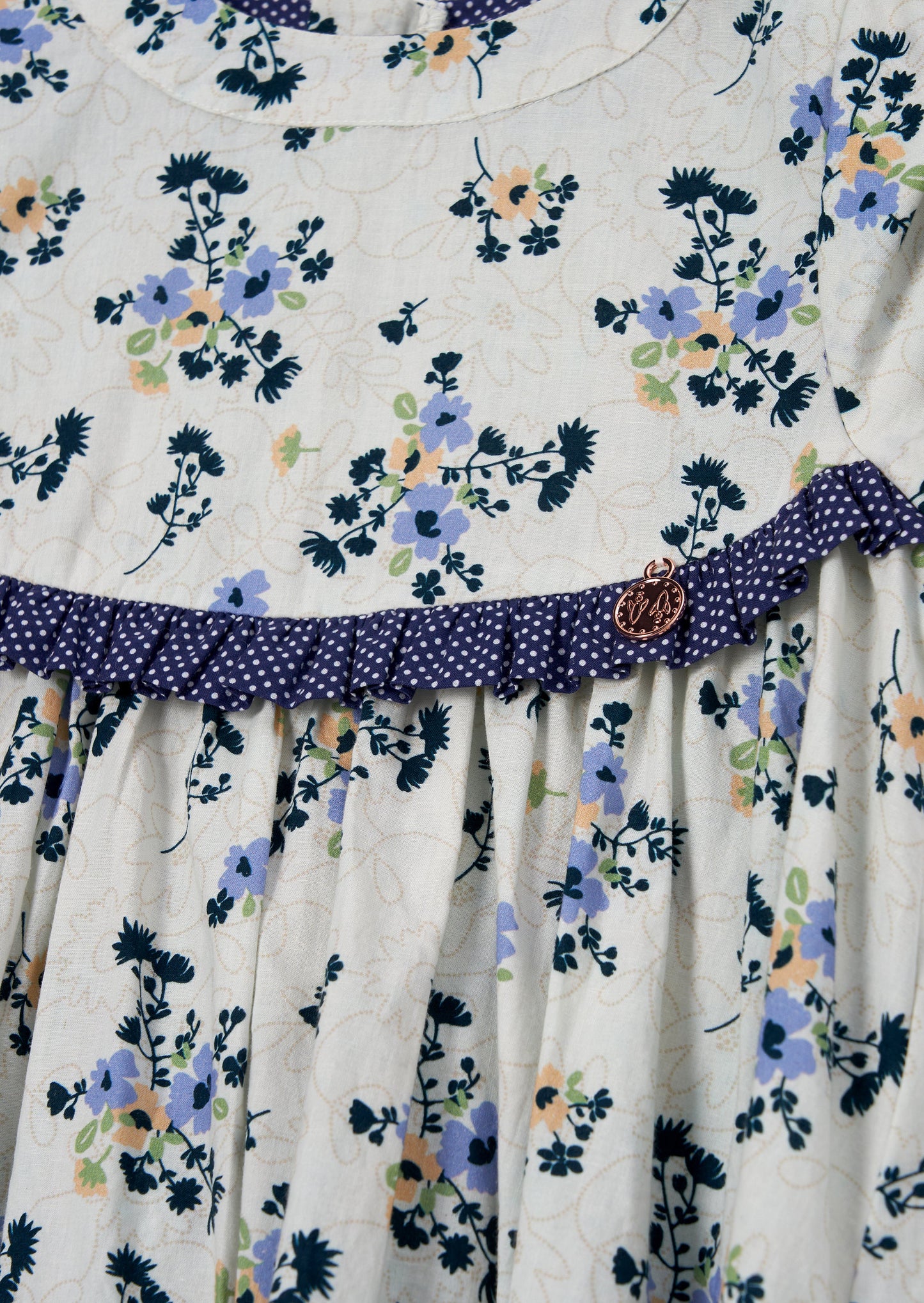 Hattie Blue Printed Bow Sleeve Dress