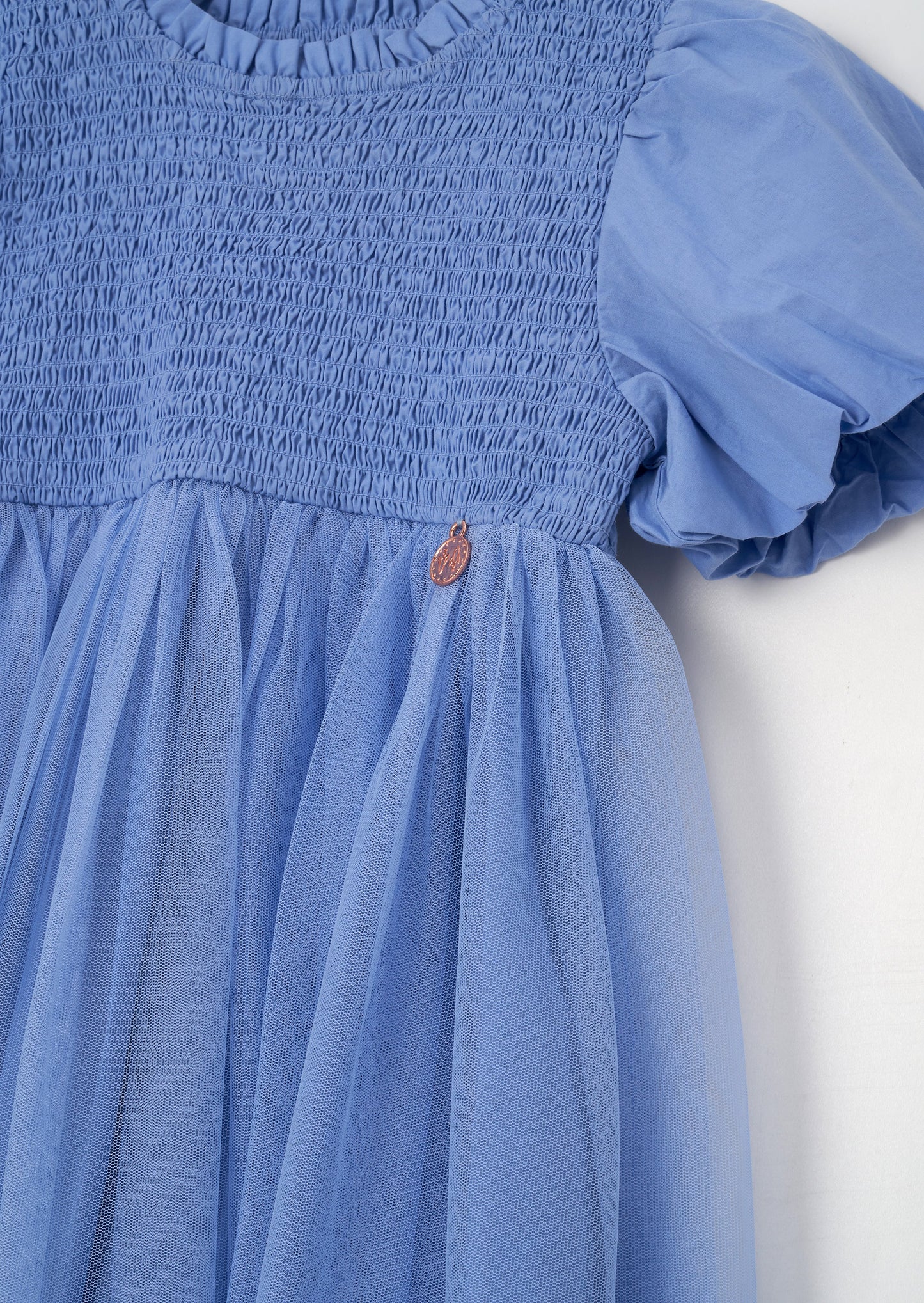 Lyra Blue Shirred Tutu Dress