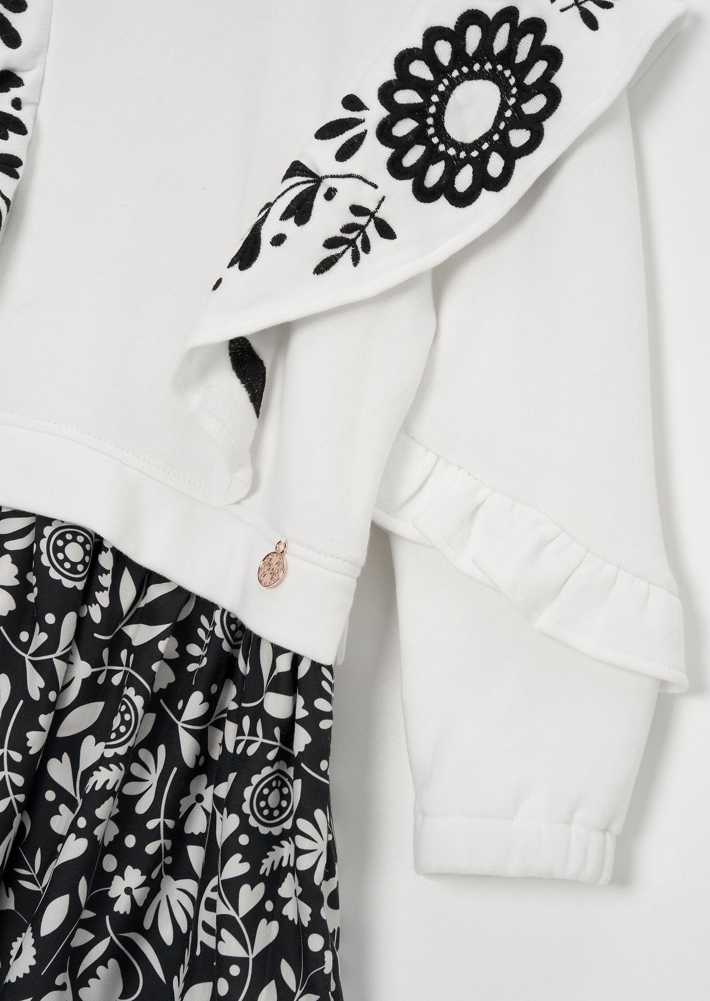 Nadine Ivory Folk Print Sweat Dress