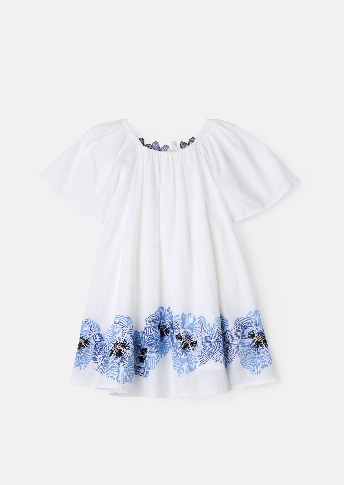 Coletta White Embroidered Swing Dress