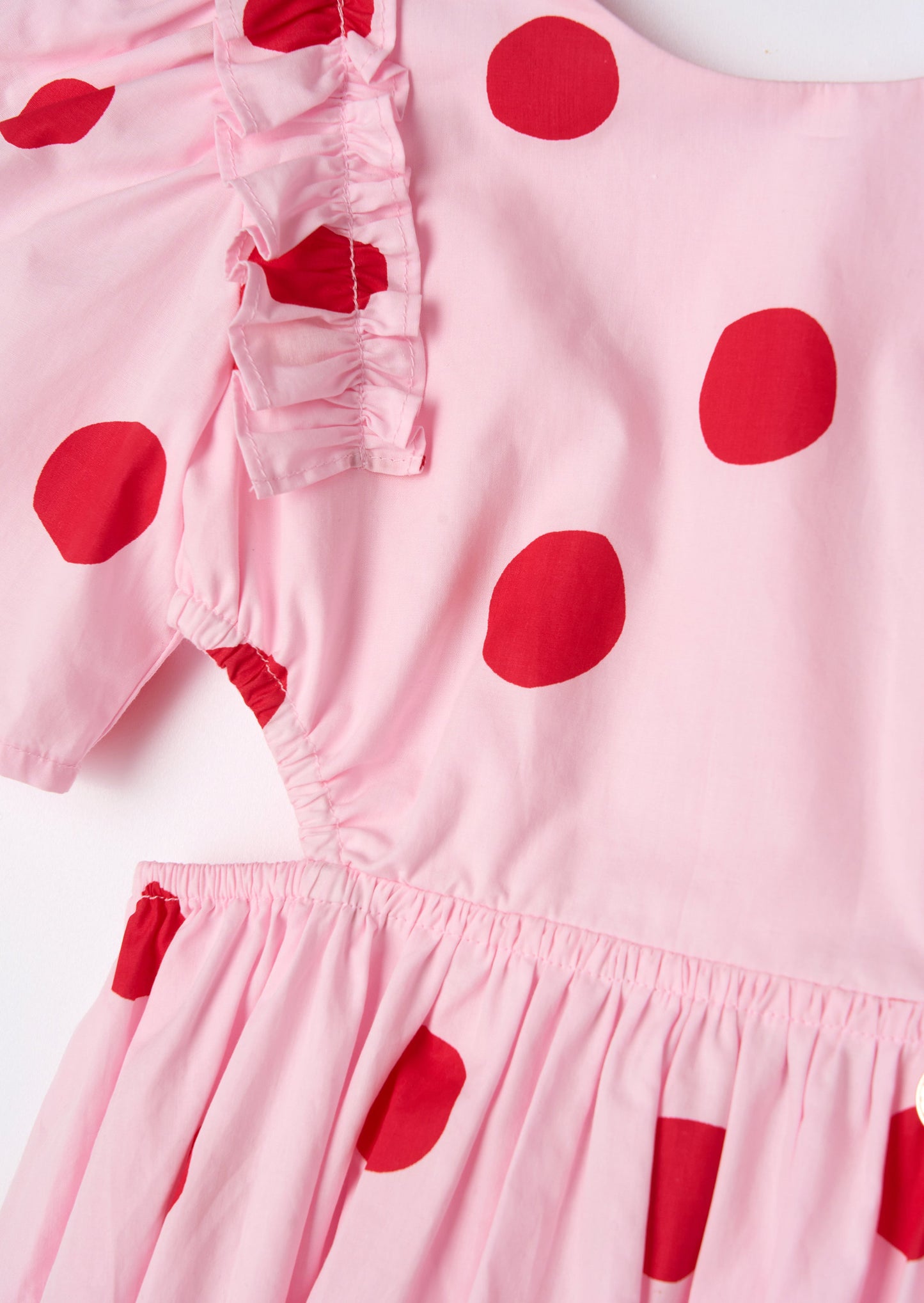 Amara Pink Spot Puff Sleeve Dress