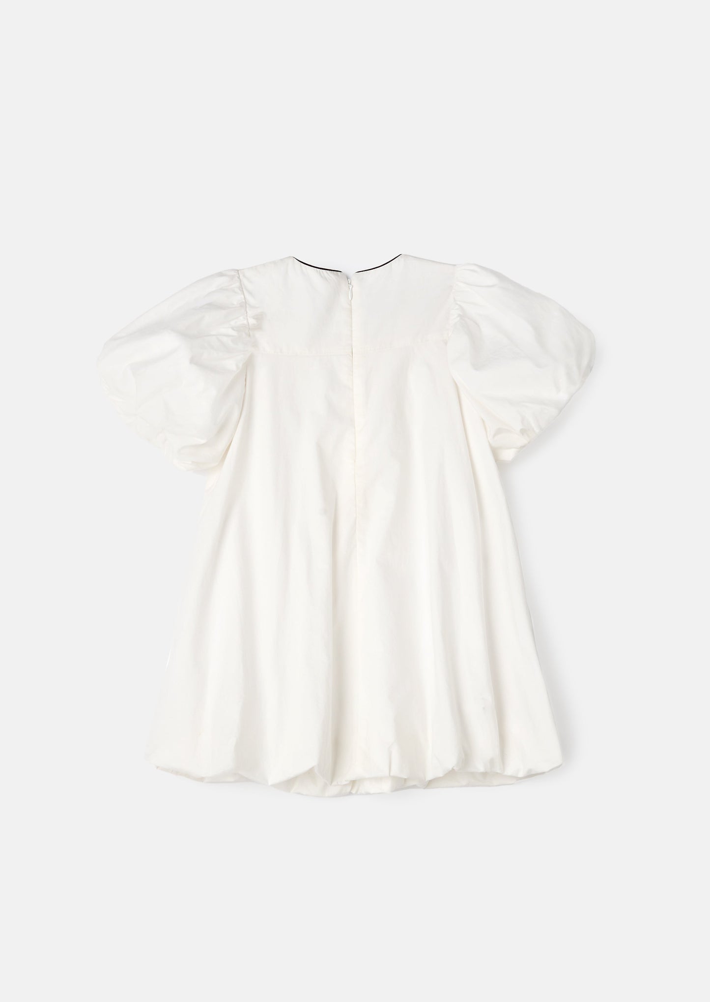 Nadia White Bubble Hem Bow Dress