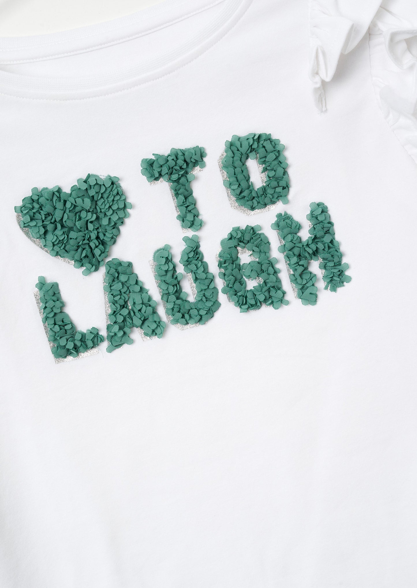 Bria White Long Sleeve Frill Shoulder Top