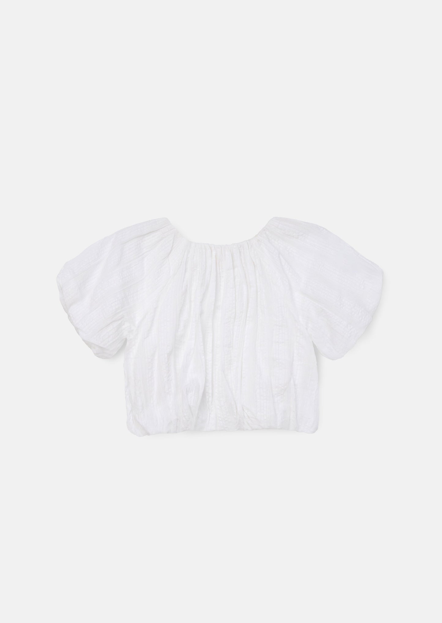 Michela White Bubble Hem Top
