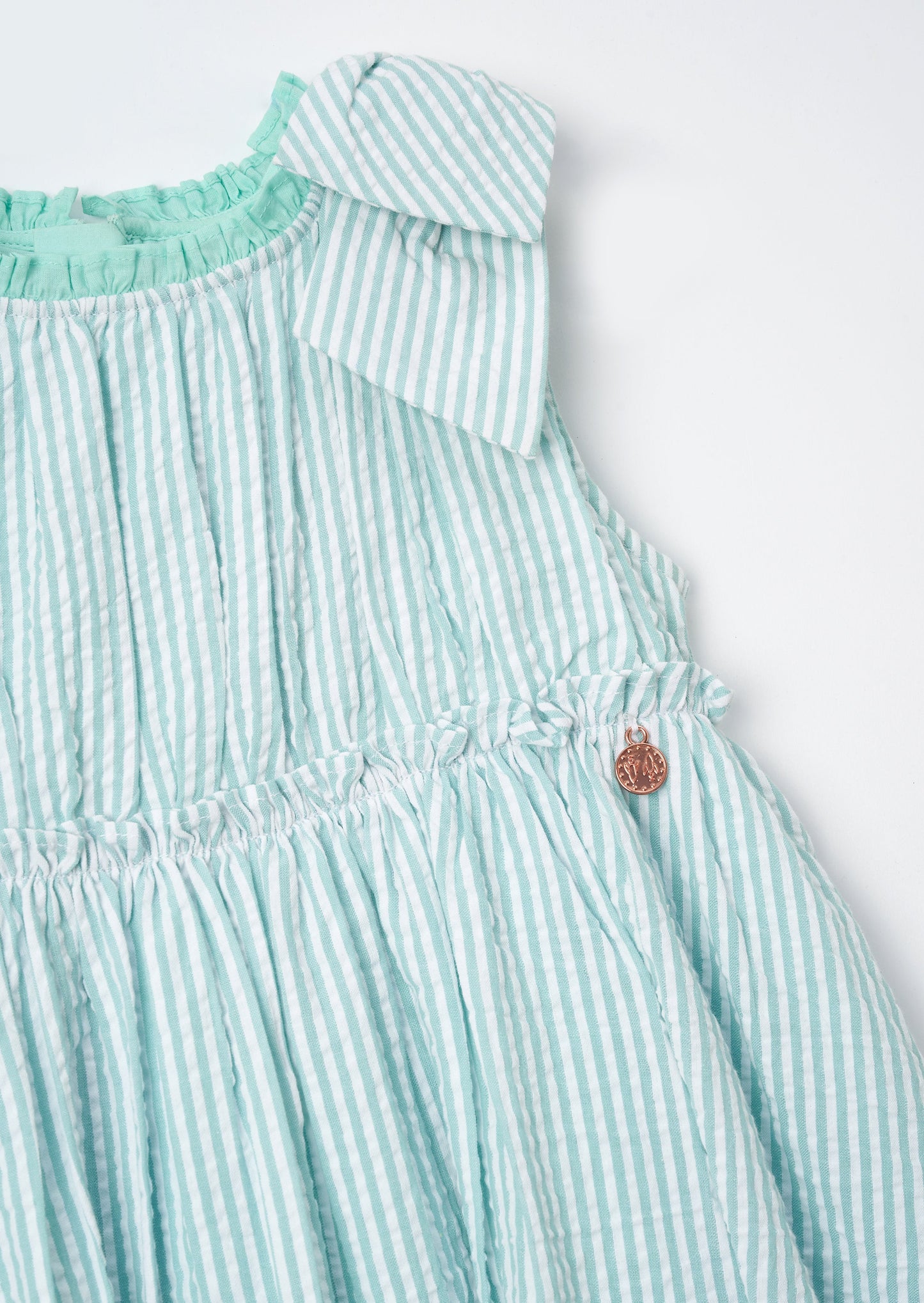Giana Mint Seersucker Stripe Dress