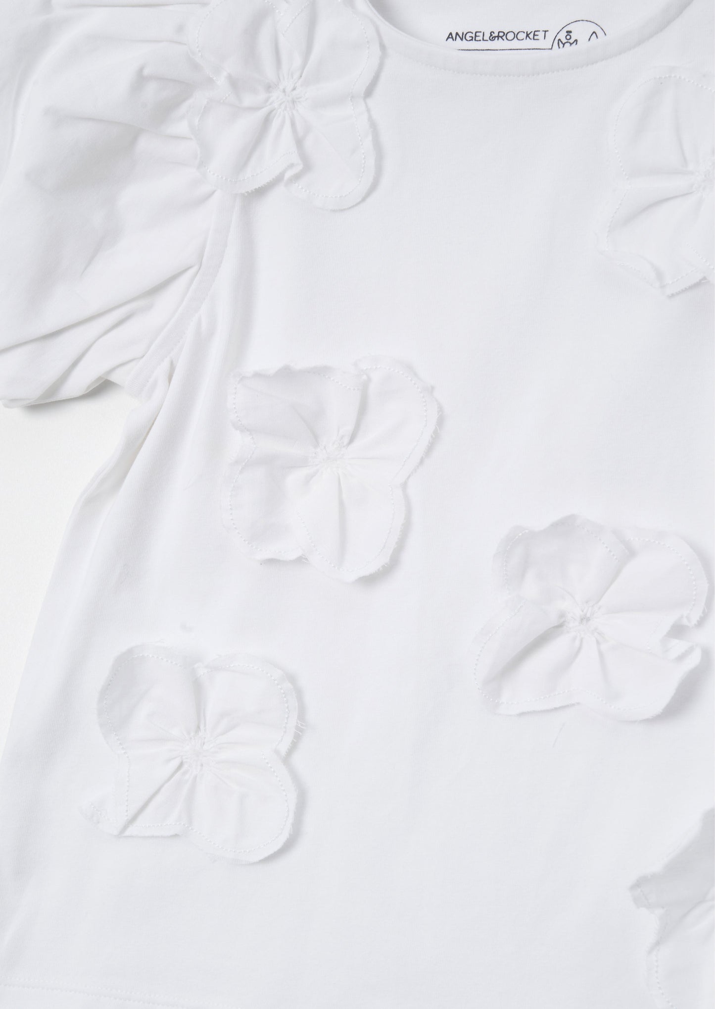 Bloom White Flower Applique Tee