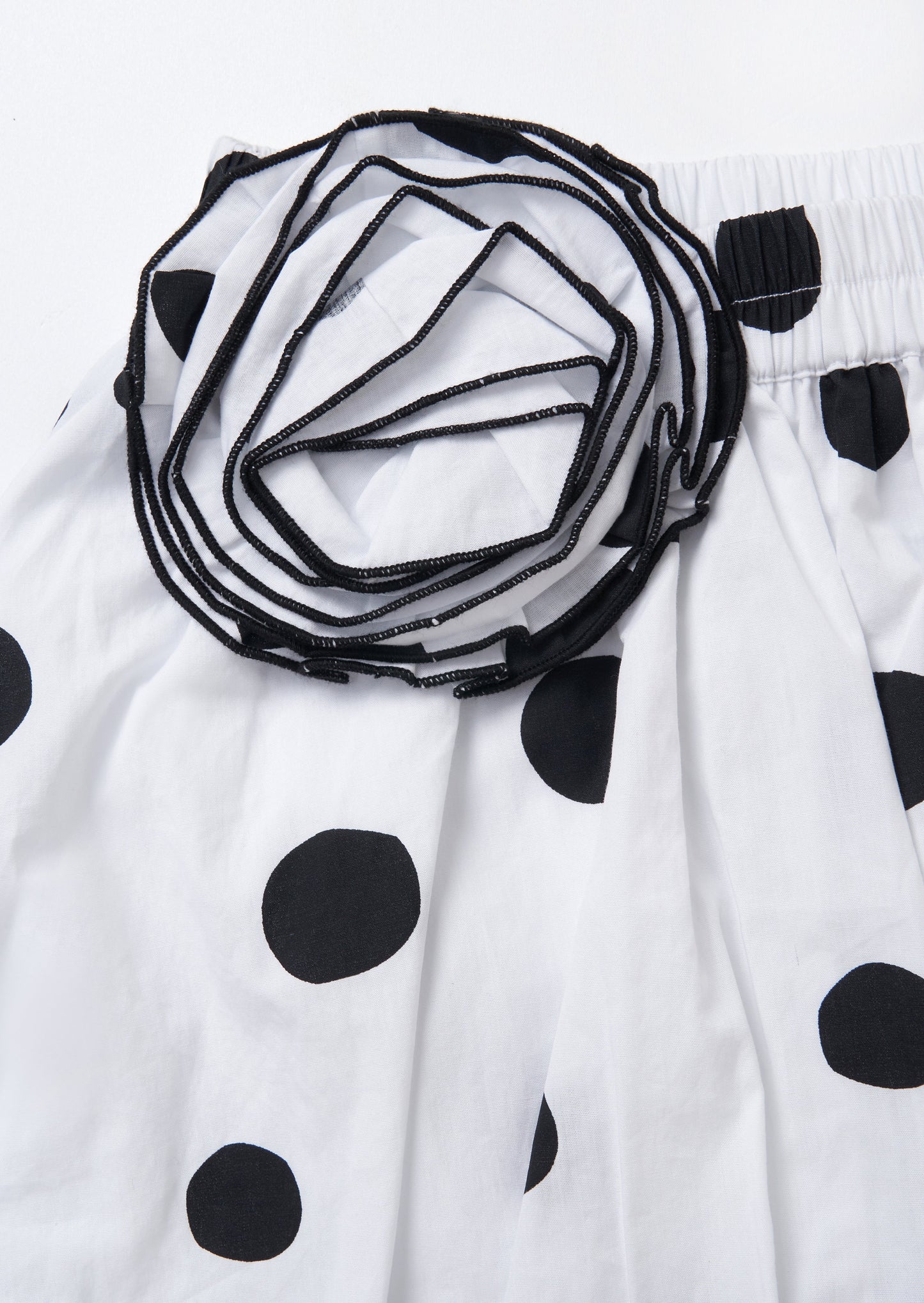 Amari White Spotty Bubble Hem Skirt
