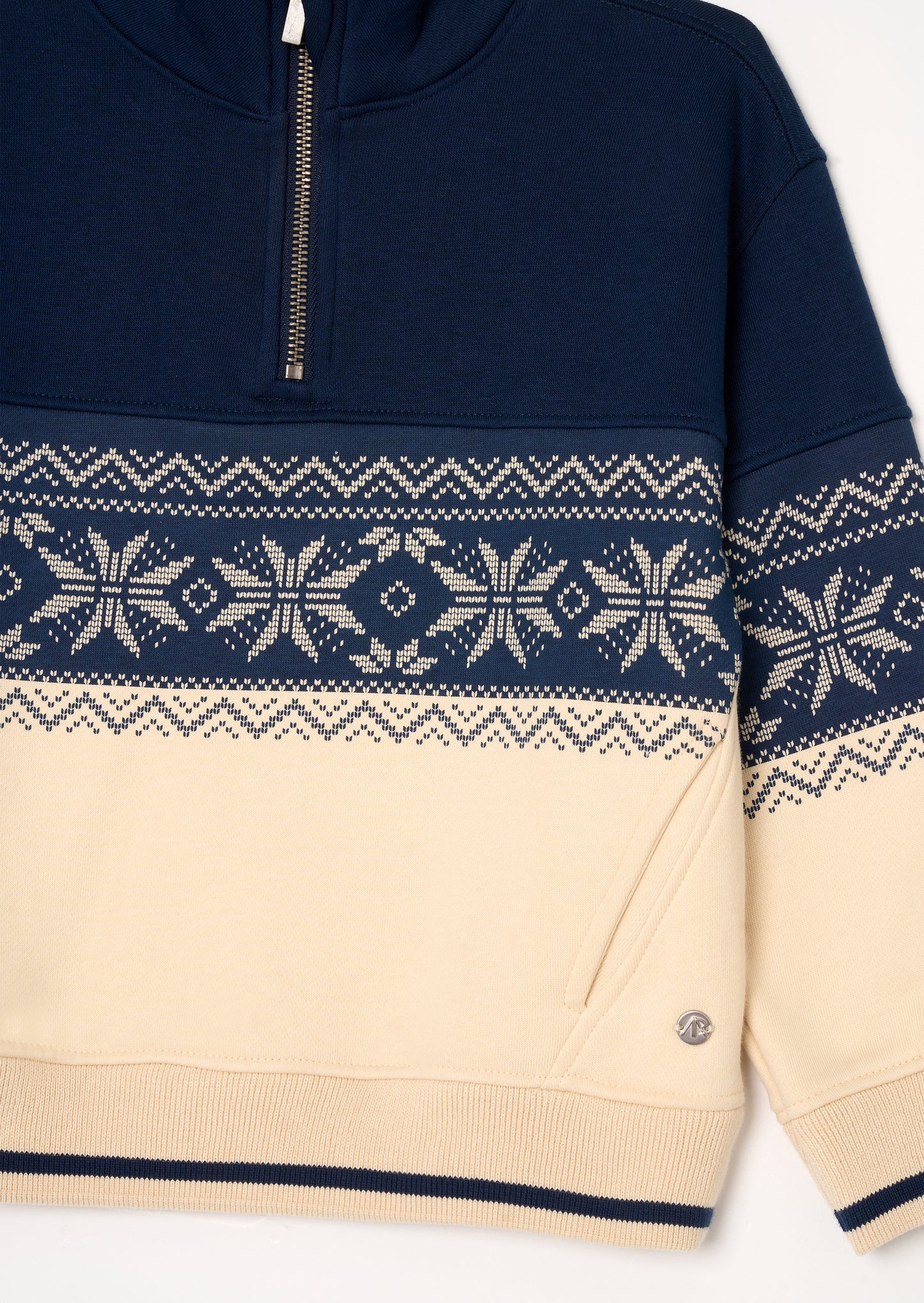 Ayden Zip Neck Fairisle Sweat