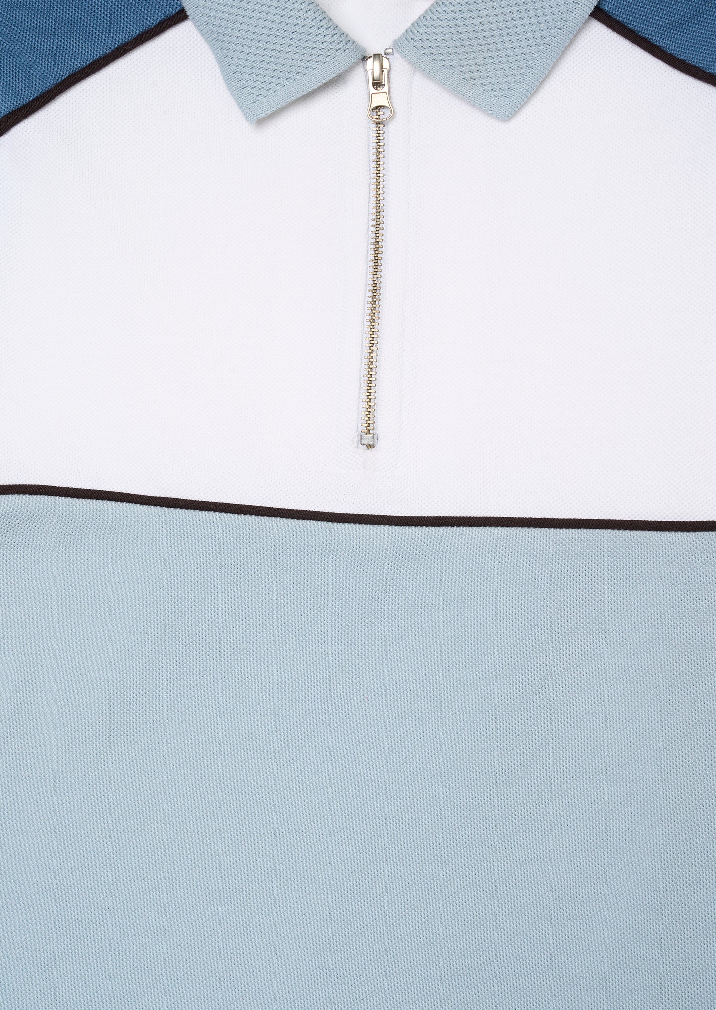 Asher Blocked Pique Zip Polo