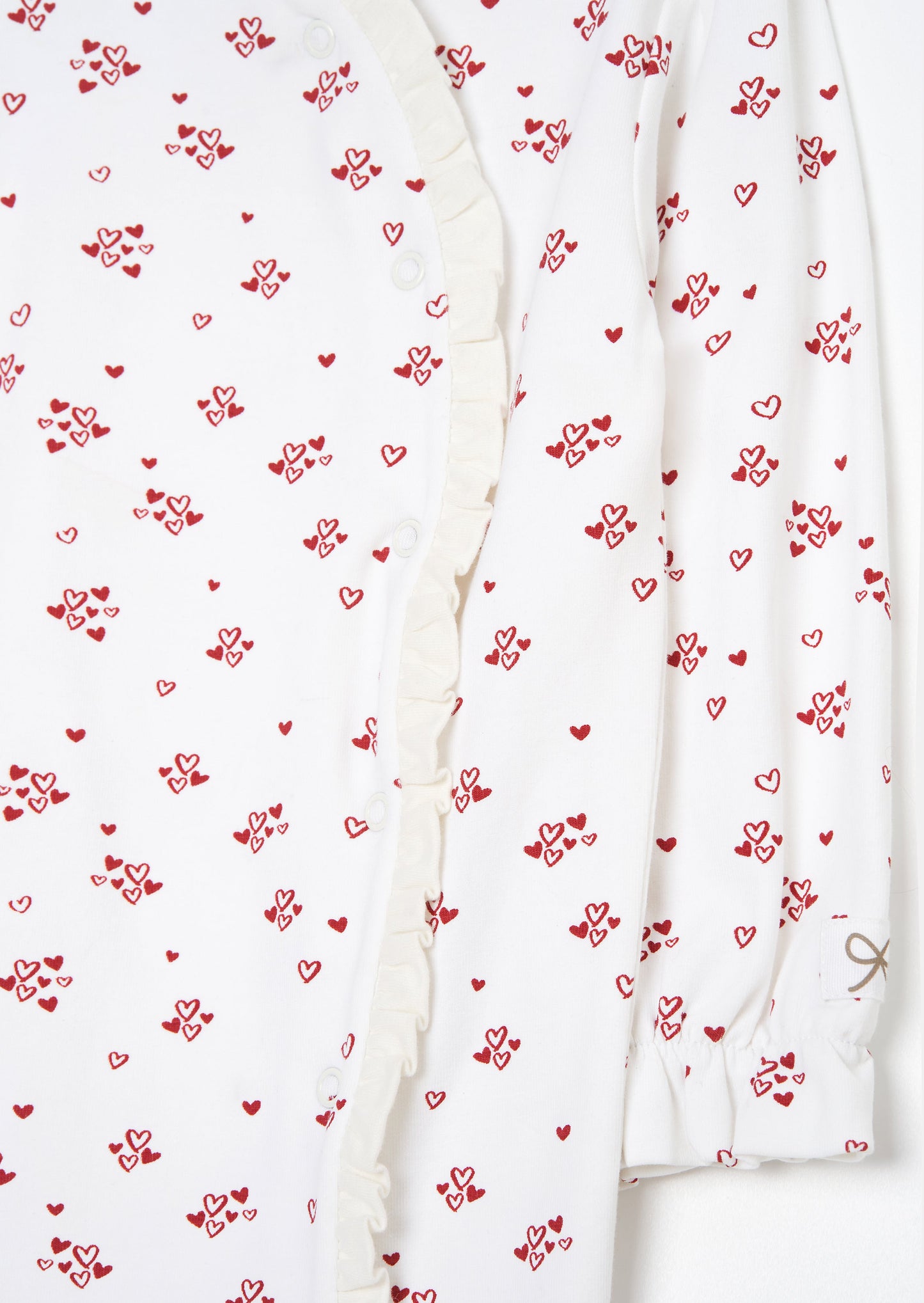 Clemie White Frill Heart Babygrow