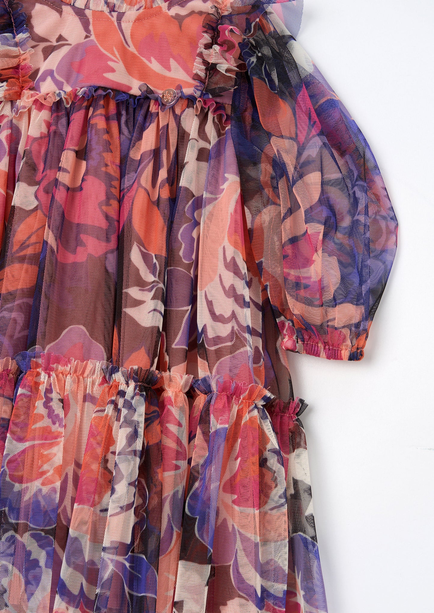 Mini Eleanor Floral Print Mesh Dress