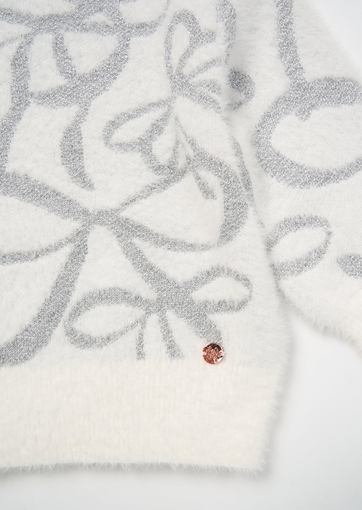 Livia Silver Bow Eyelash Jumper