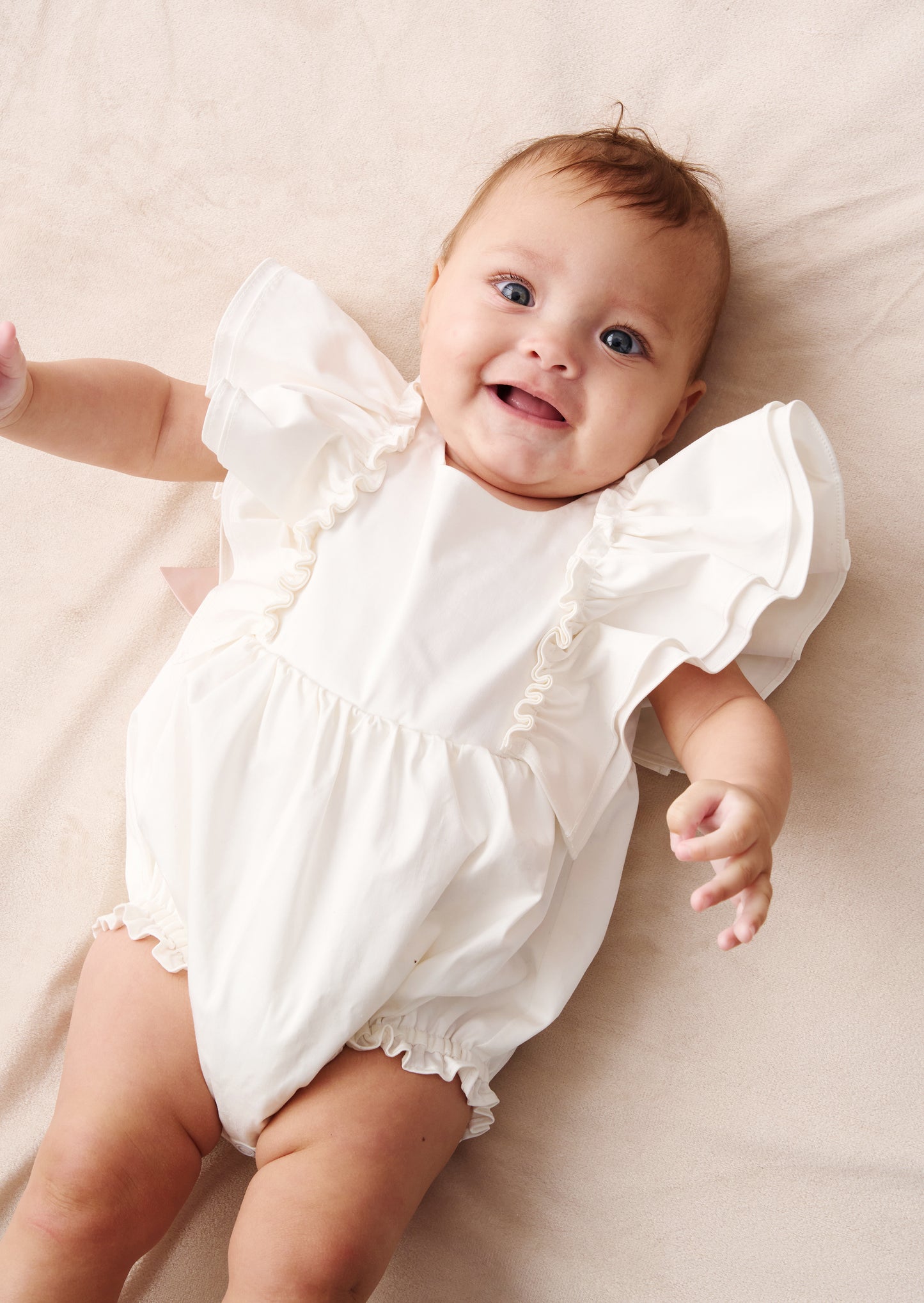 Lily White Double Frill Sleeve Romper