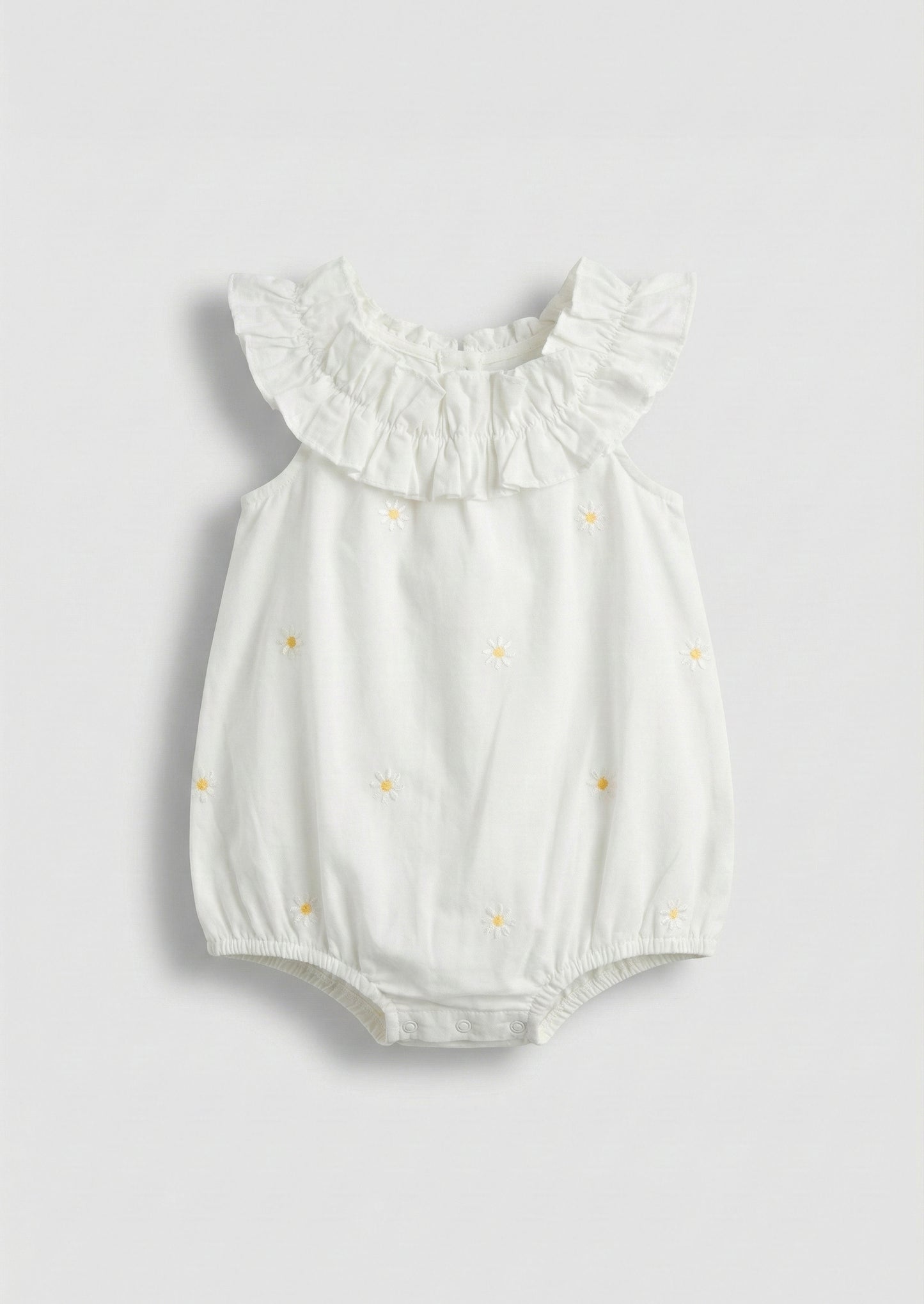 Mila Daisy Embroidered Frill Romper