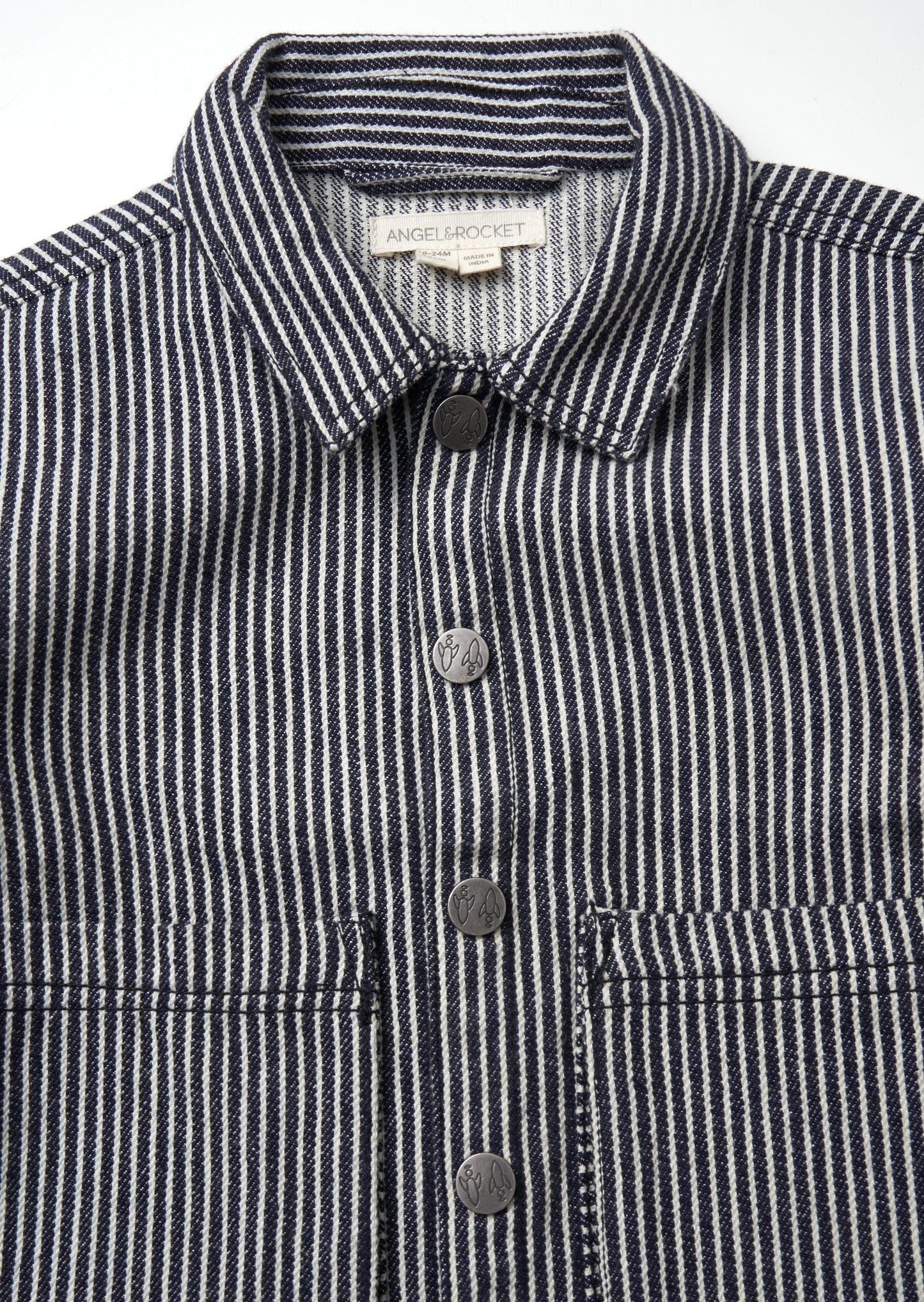 Byron Navy Casual Stripe Overshirt