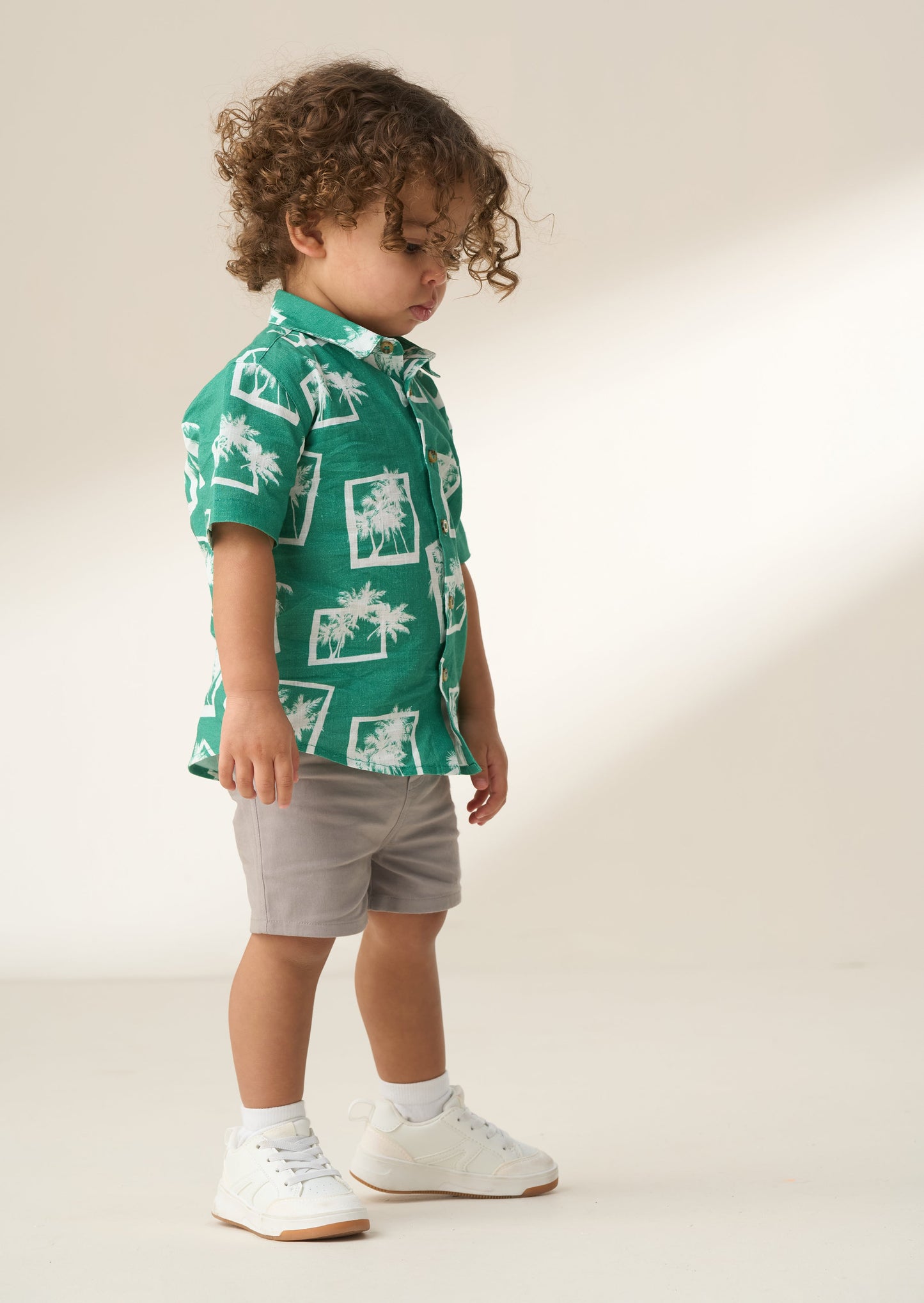 Jamie Green Mini Palm Print Resort Shirt