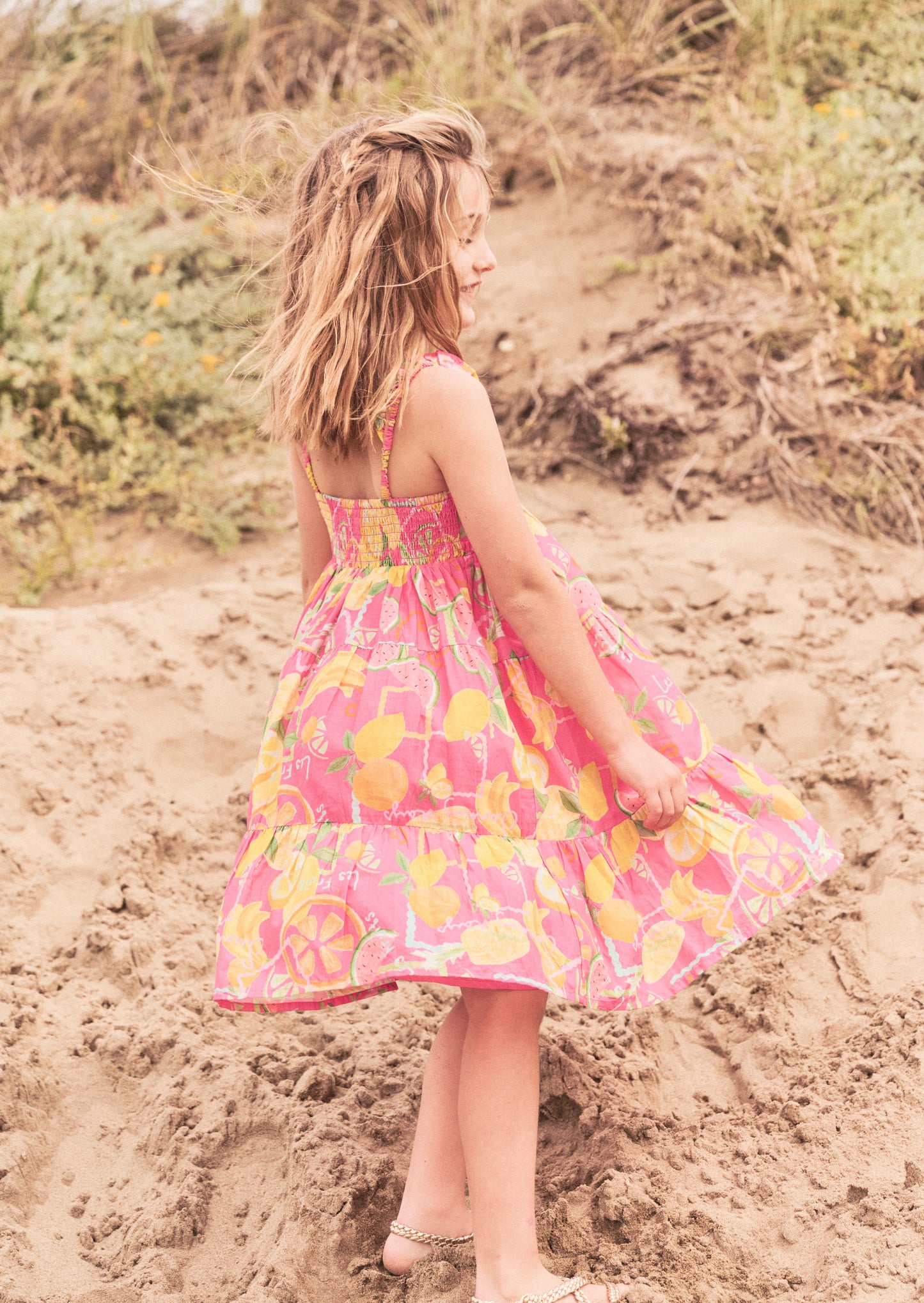 Eliana Pink Fruit Print Sundress