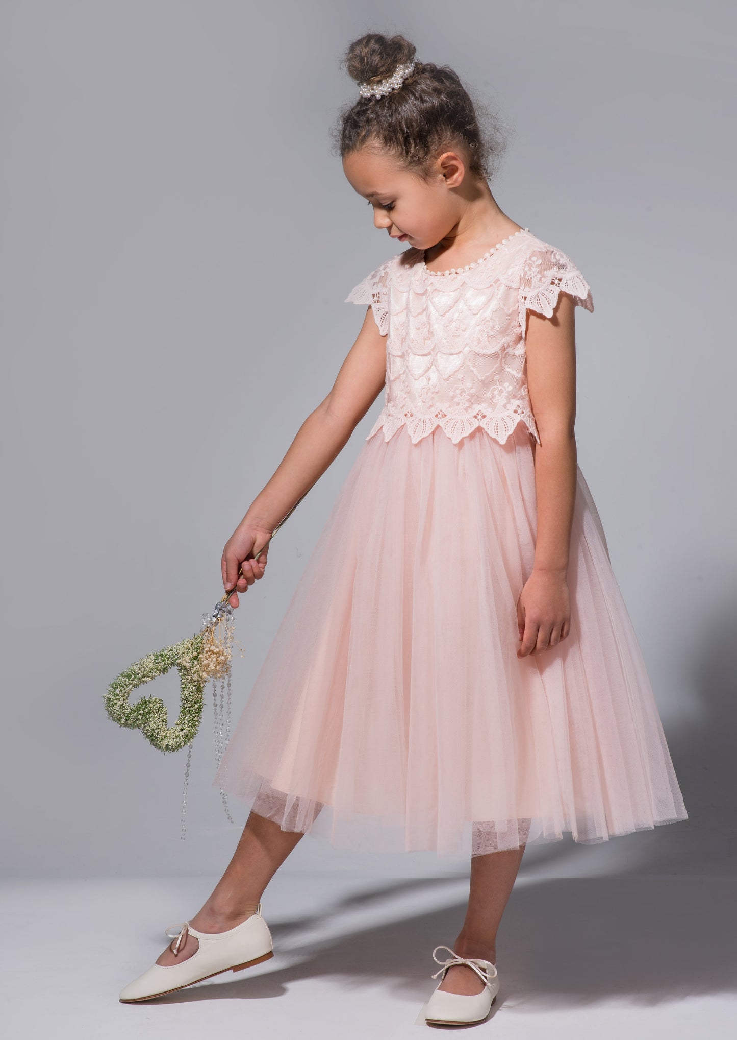 Lucy Lace Bodice Dress Blush