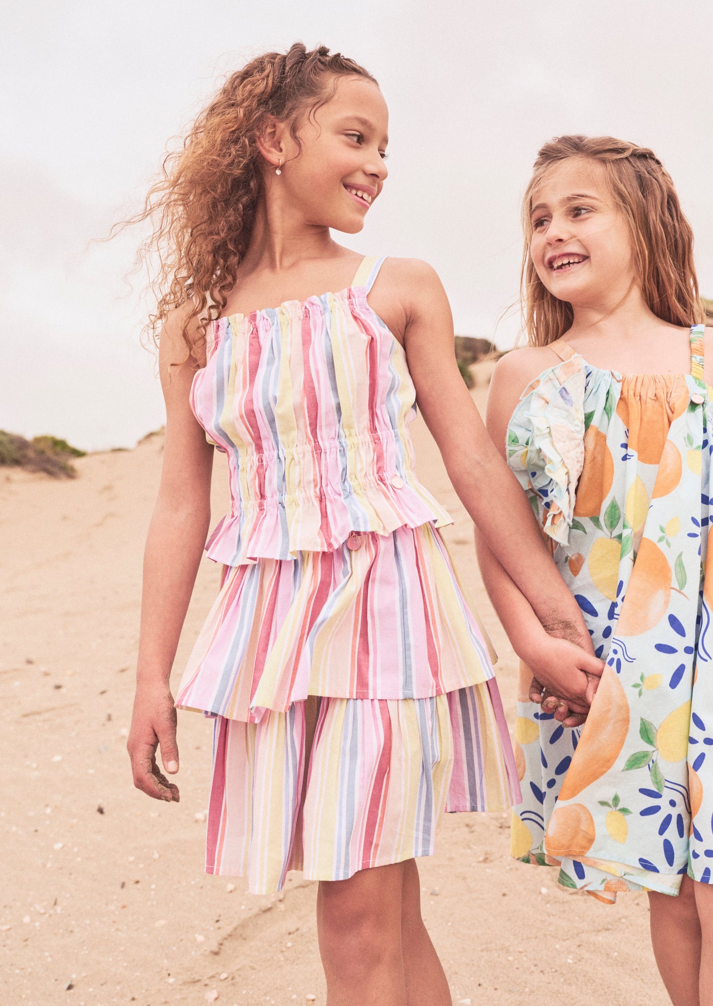 Faye Multi Stripe Shirred Top