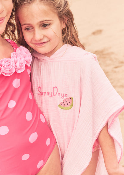 Ruby Pink Pom Pom Trim Kaftan
