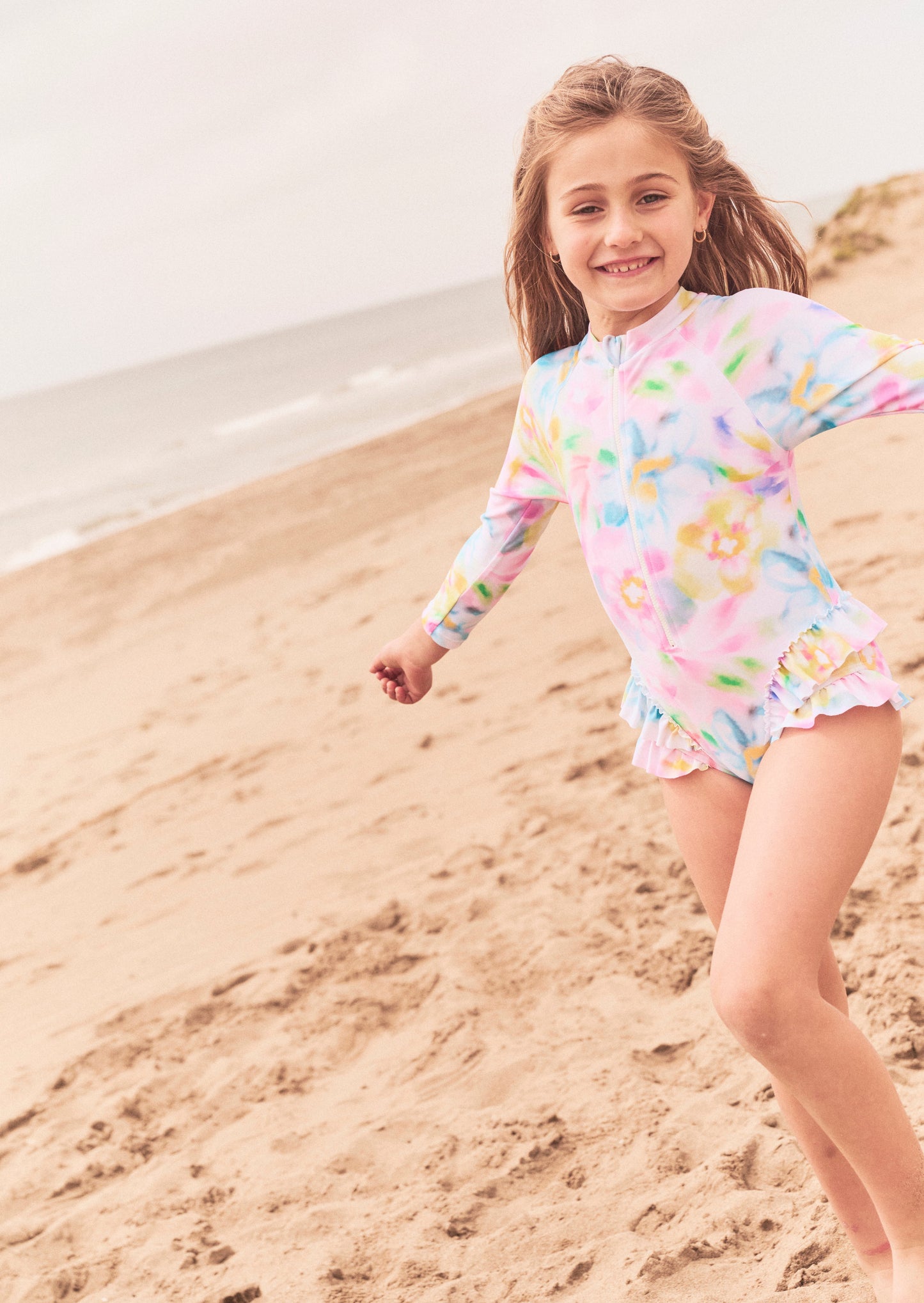 Jodie Sunsafe Print Long Sleeved Swimsuit