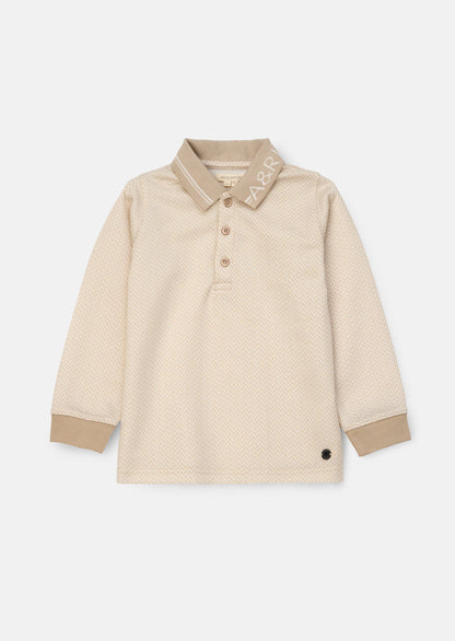 Finn Cream Smart Long Sleeve Polo