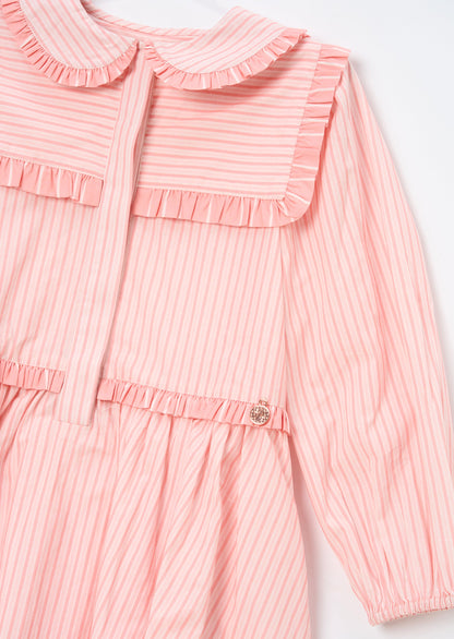 Frankie Pink Candy Stripe Shirt Dress