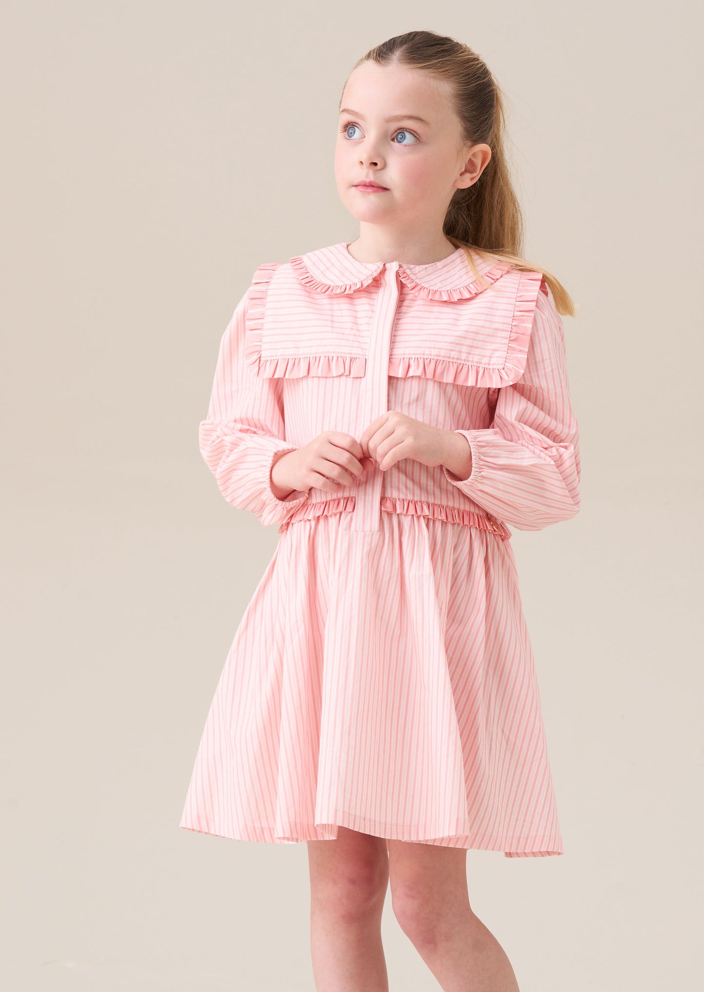 Frankie Pink Candy Stripe Shirt Dress