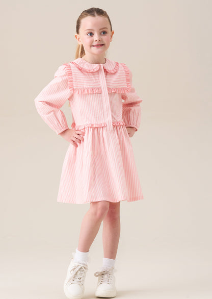 Frankie Pink Candy Stripe Shirt Dress