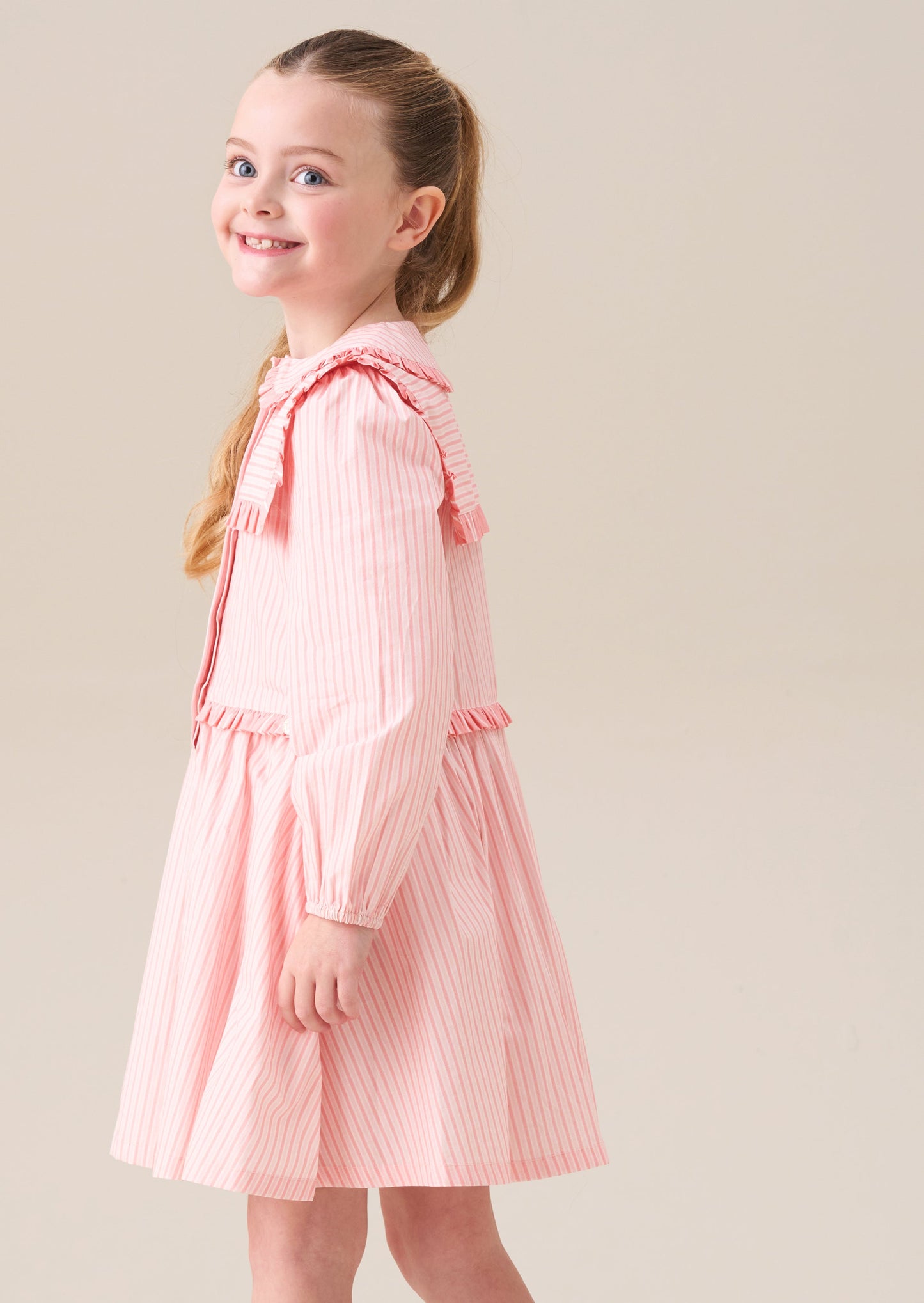 Frankie Pink Candy Stripe Shirt Dress