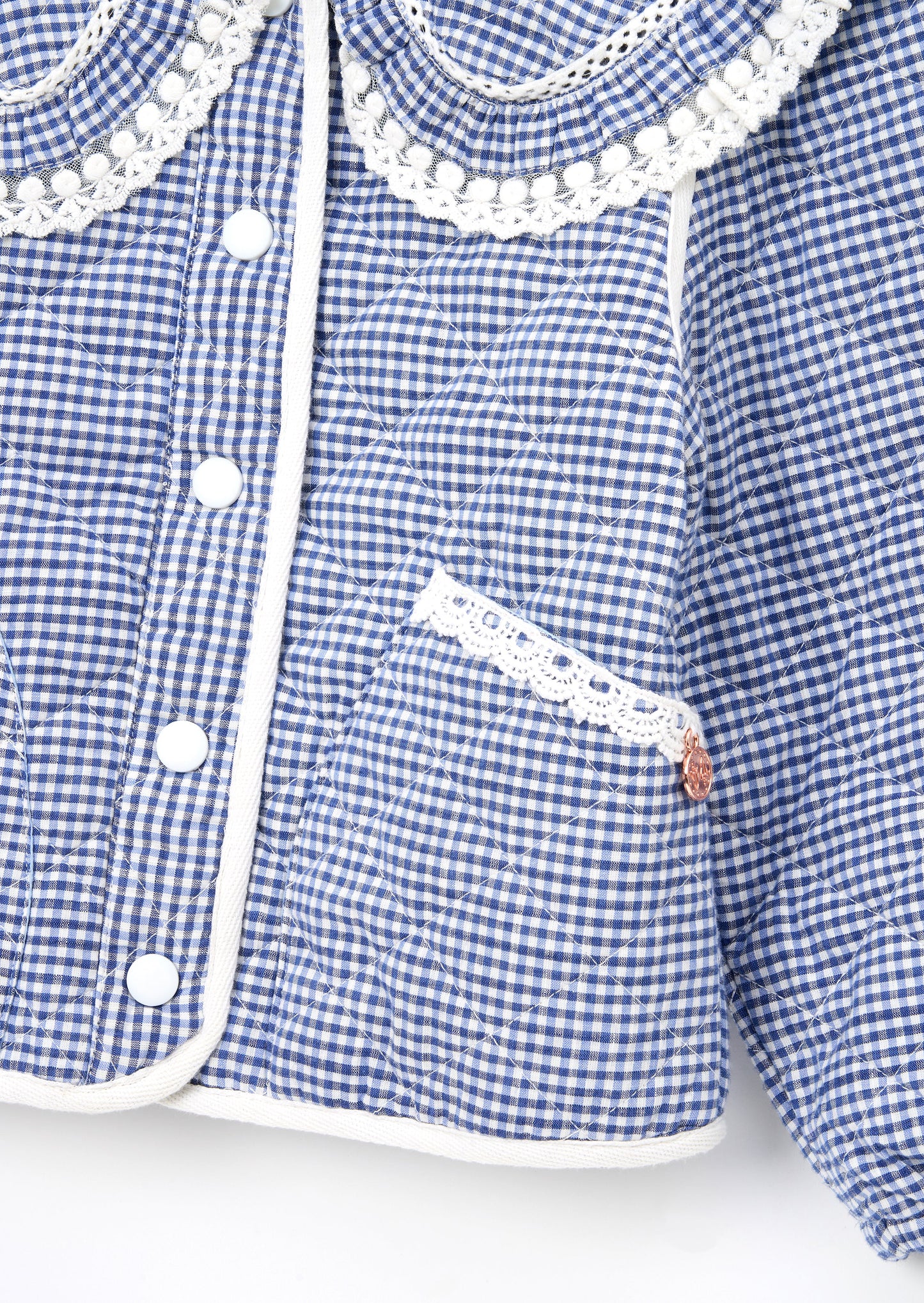 Lottie Quilted Lace Trim Collar Jacket