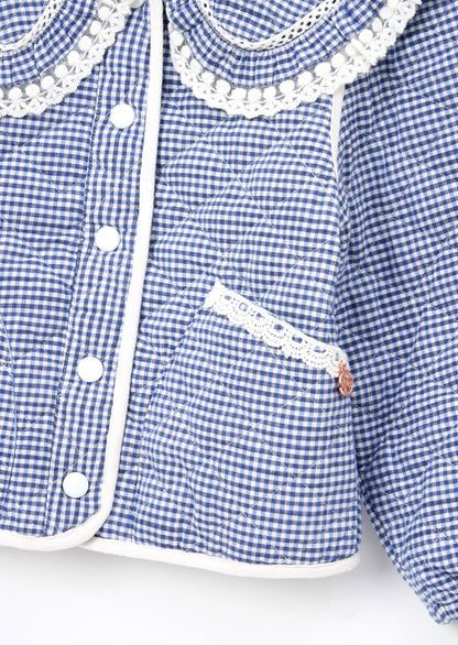 Lottie Quilted Lace Trim Collar Jacket