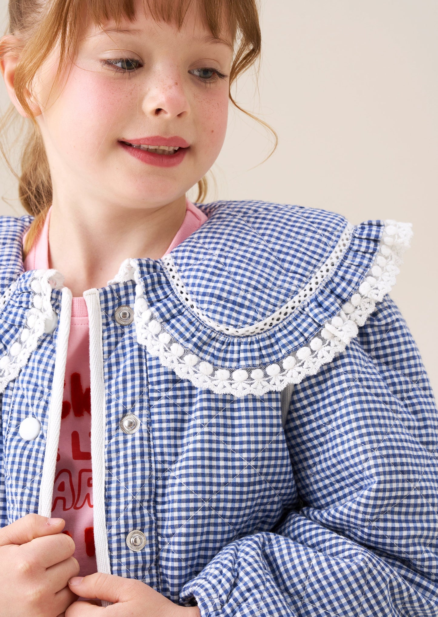 Lottie Quilted Lace Trim Collar Jacket