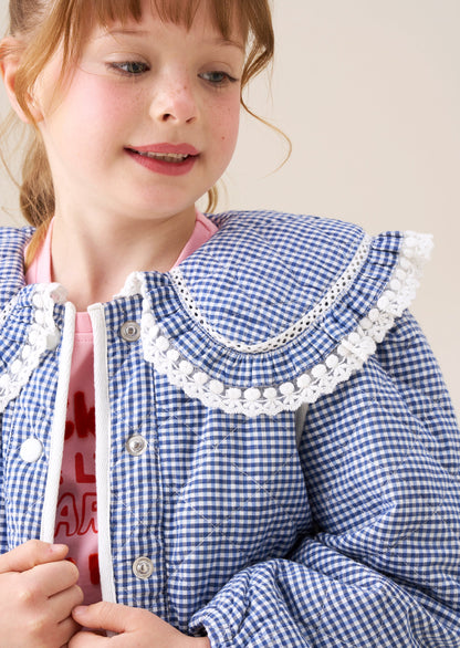 Lottie Quilted Lace Trim Collar Jacket