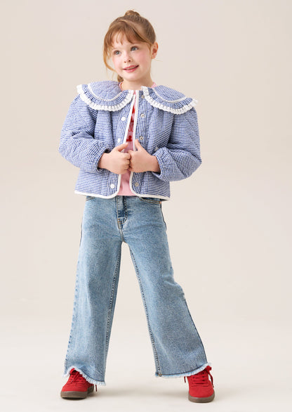 Lottie Quilted Lace Trim Collar Jacket