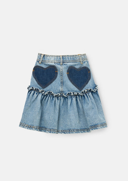 Noemie Heart Pocket Denim Skirt