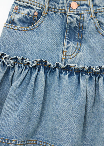 Noemie Heart Pocket Denim Skirt