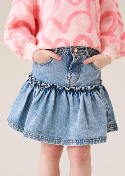 Noemie Heart Pocket Denim Skirt