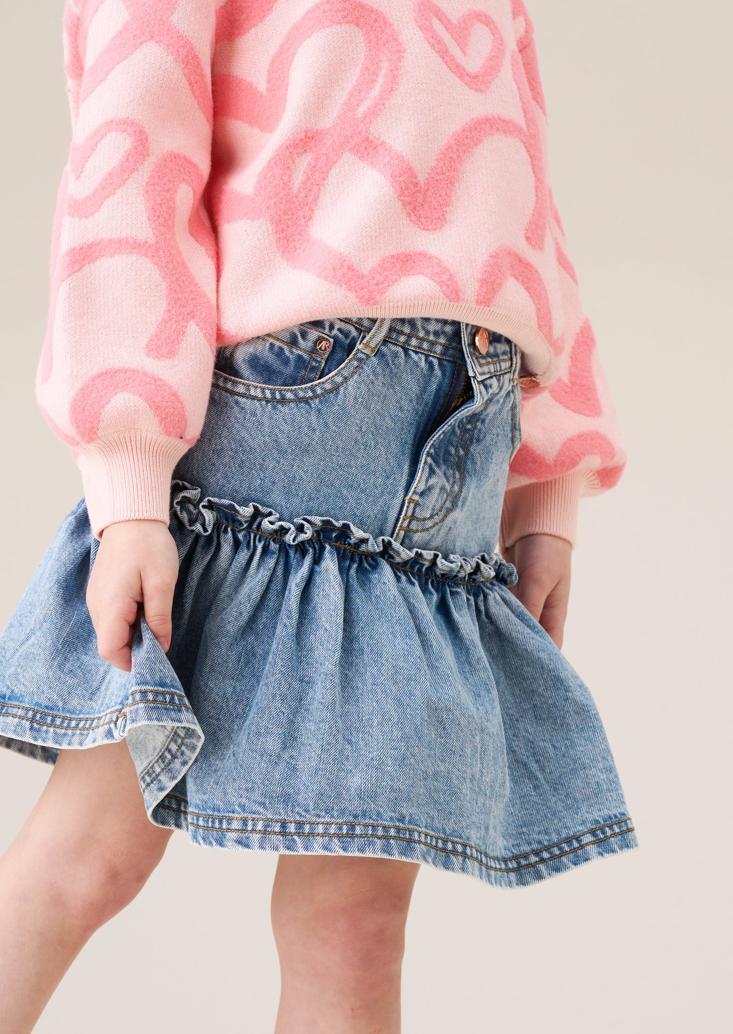 Noemie Heart Pocket Denim Skirt